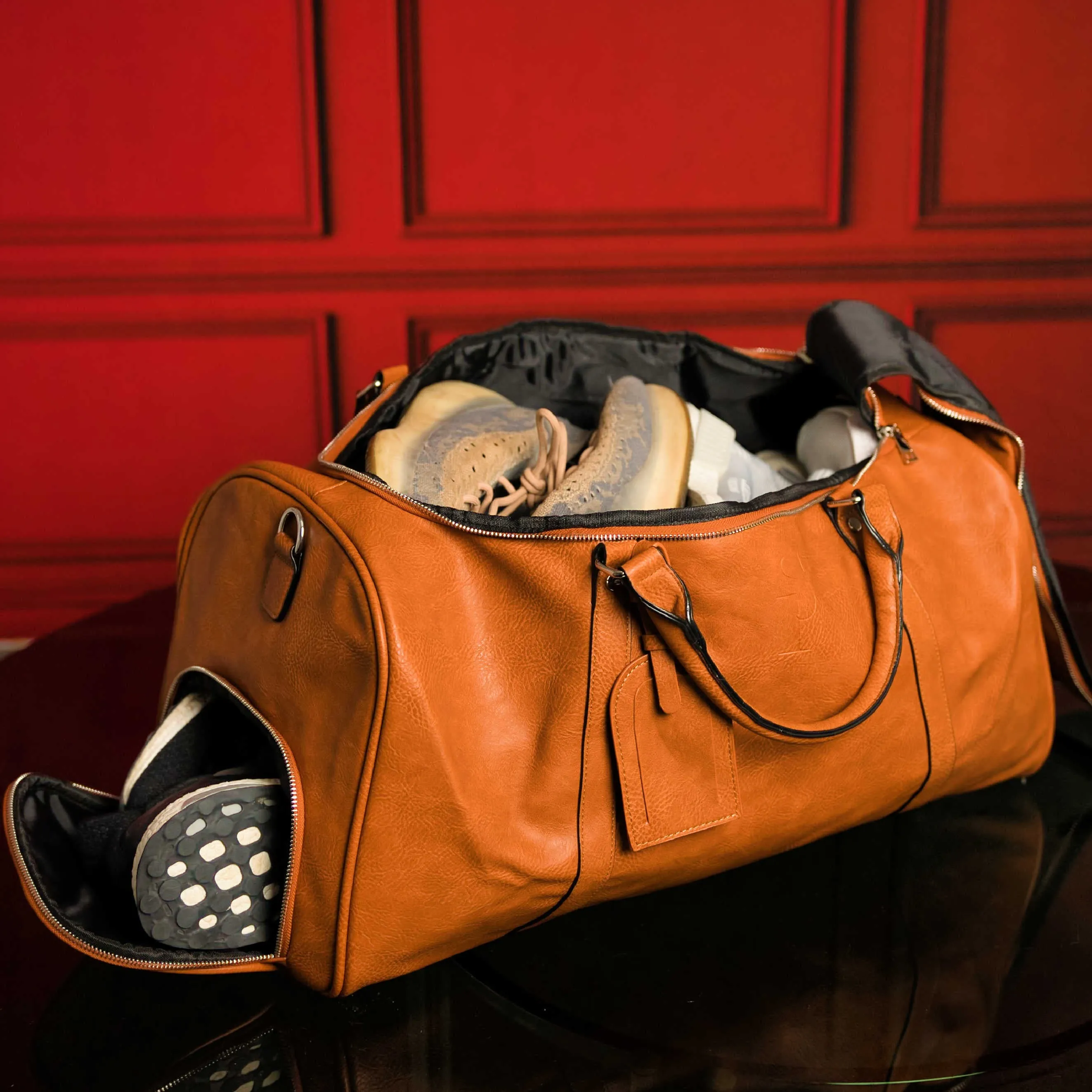 Brown Tumbled Leather Signature Bag Set (Signature and Duffle Bag) - Image 3
