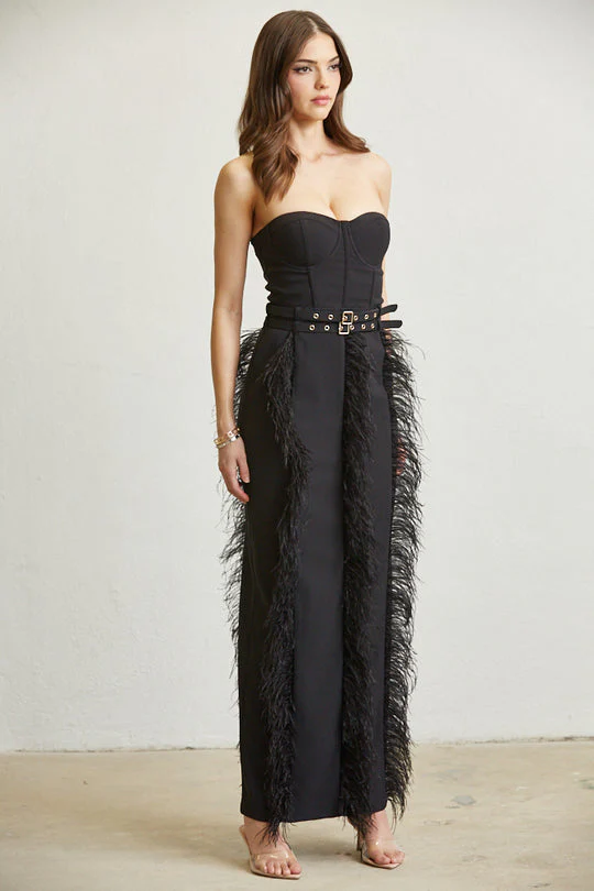 Buckled Feather Corset Dress - Image 2