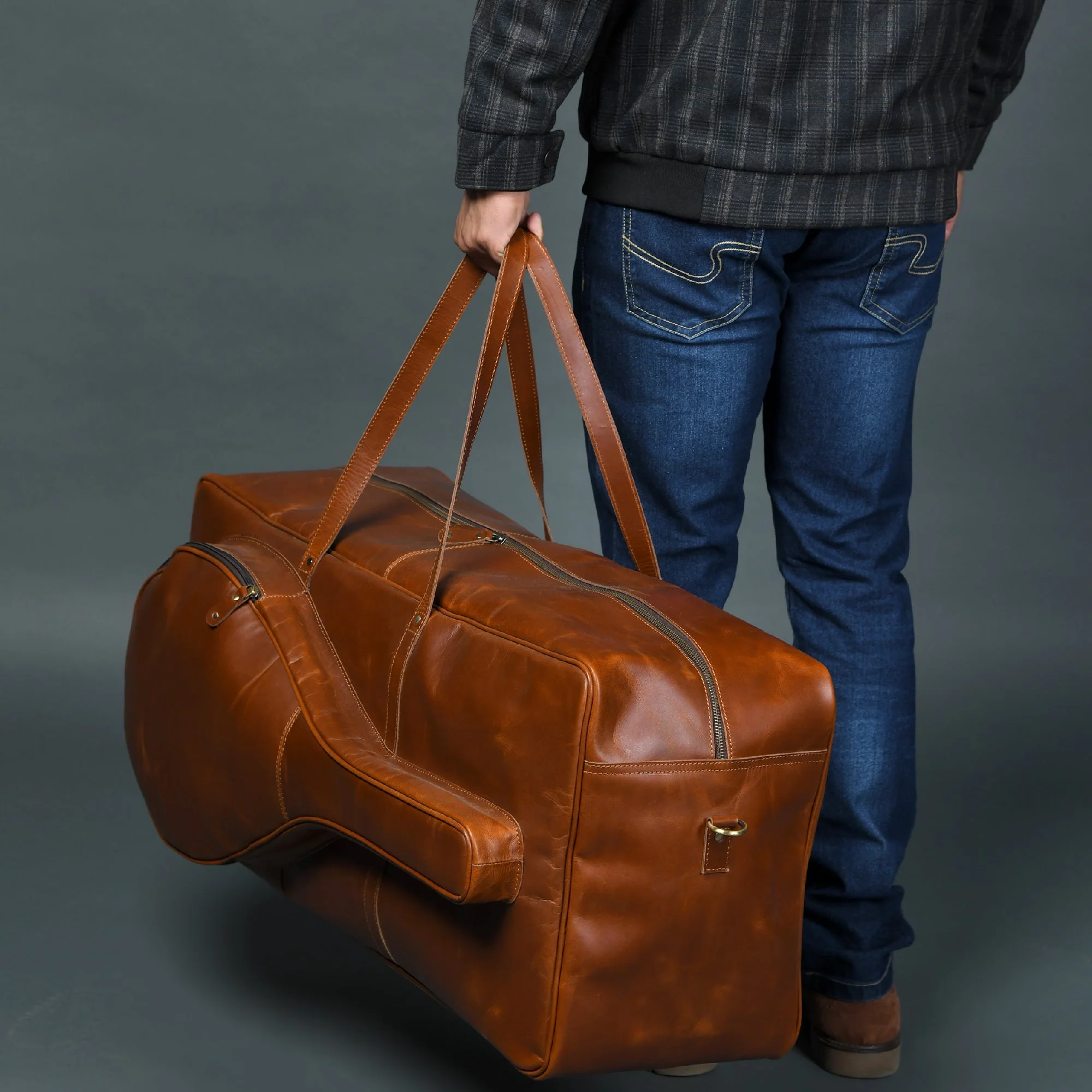 Buffalo Leather Tennis Duffle Bag - Image 7