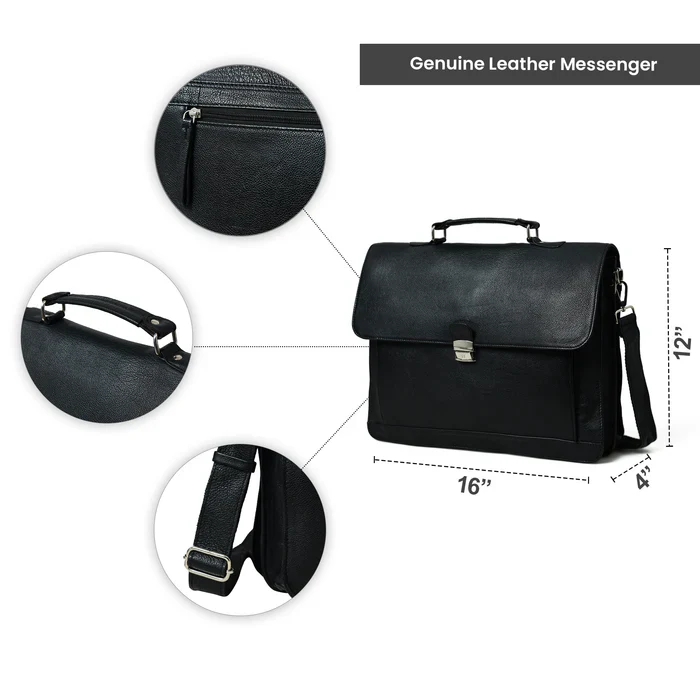 Business Attache Laptop Bag - Italian Finish - Image 8