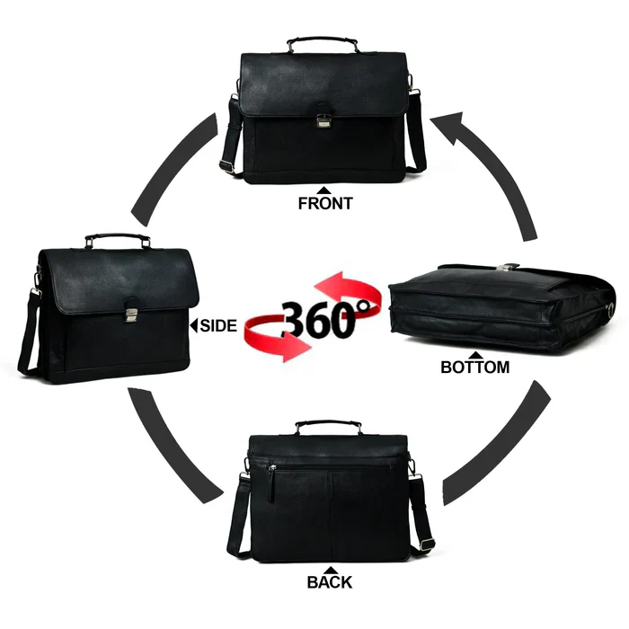 Business Attache Laptop Bag - Italian Finish - Image 9