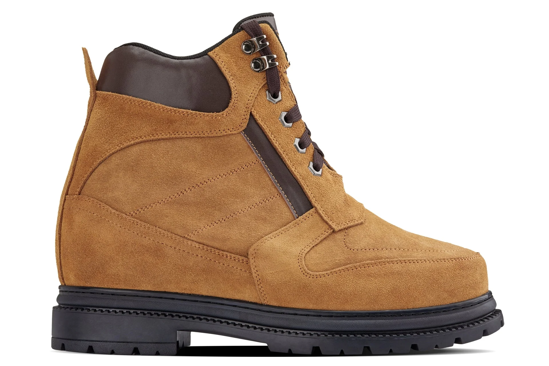 K881803 - 5.2-Inch Taller Brown Nubuck Elevator Men's Boots - Image 2