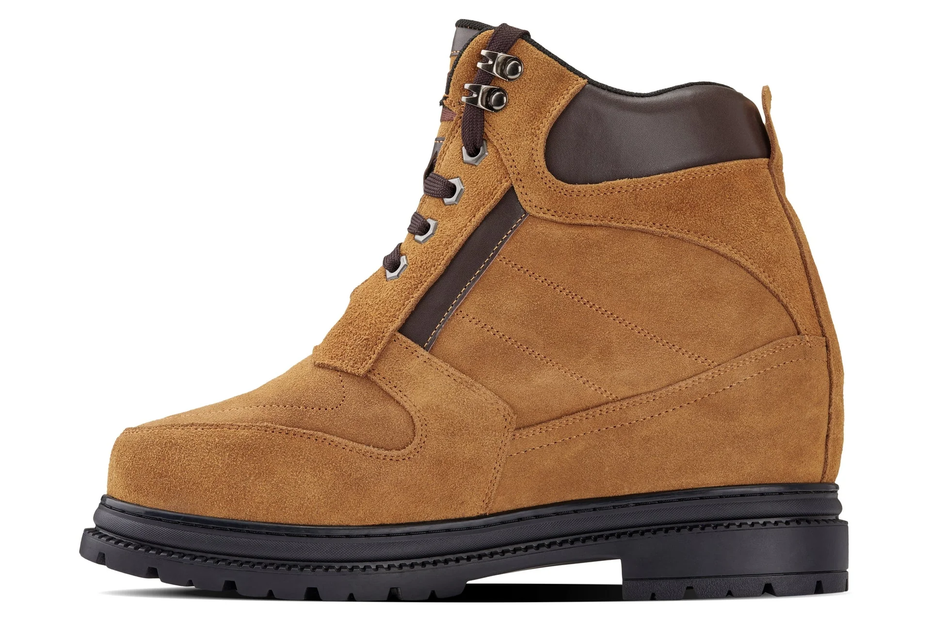 K881803 - 5.2-Inch Taller Brown Nubuck Elevator Men's Boots - Image 3
