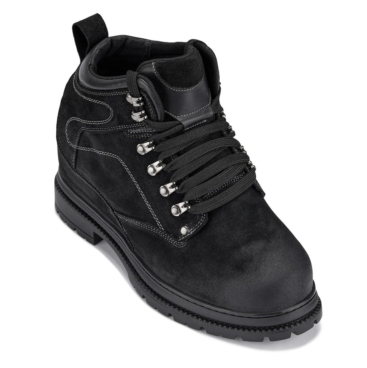 K881802 - 5.2" Taller Black Nubuck Height-Increasing Men's Boots