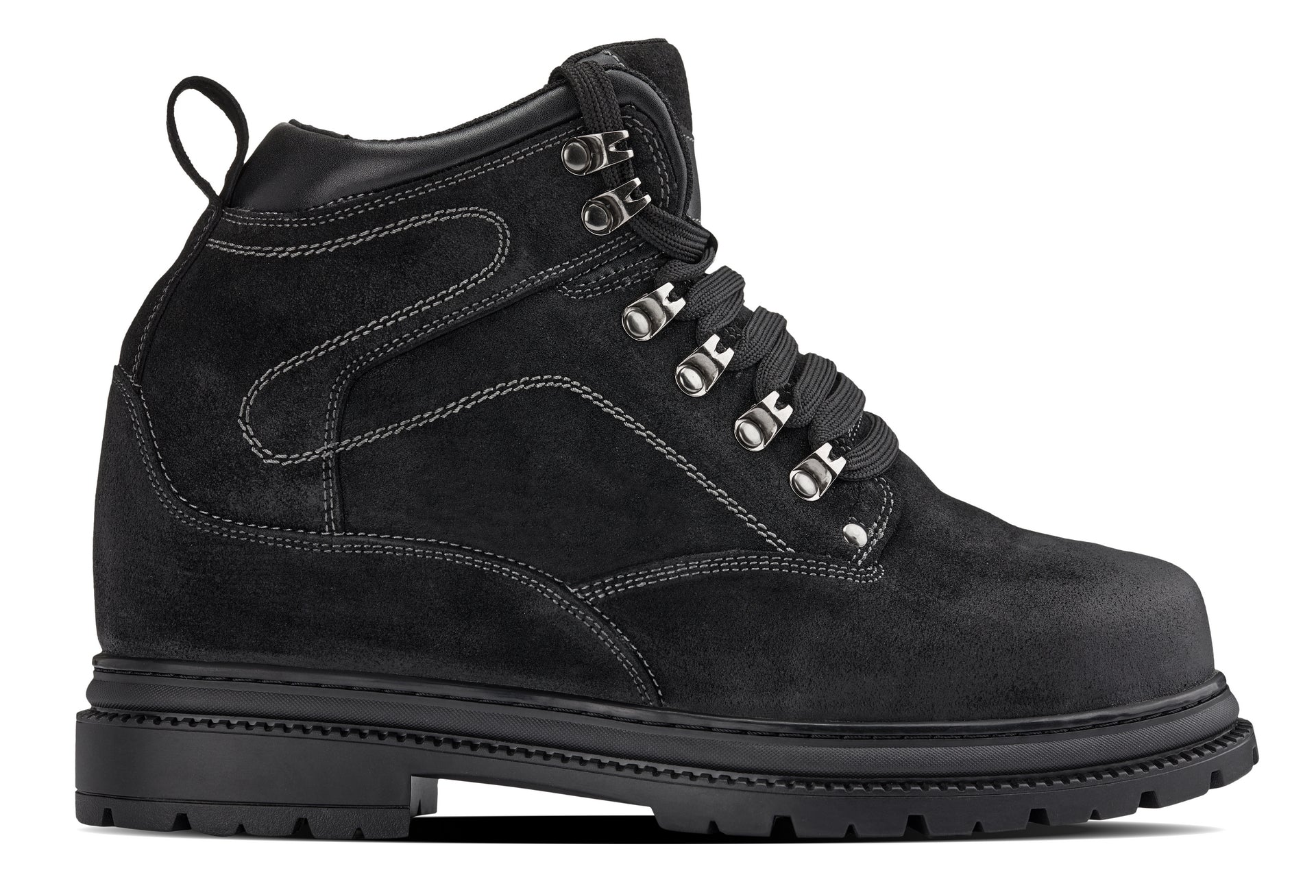 K881802 - 5.2" Taller Black Nubuck Height-Increasing Men's Boots - Image 2