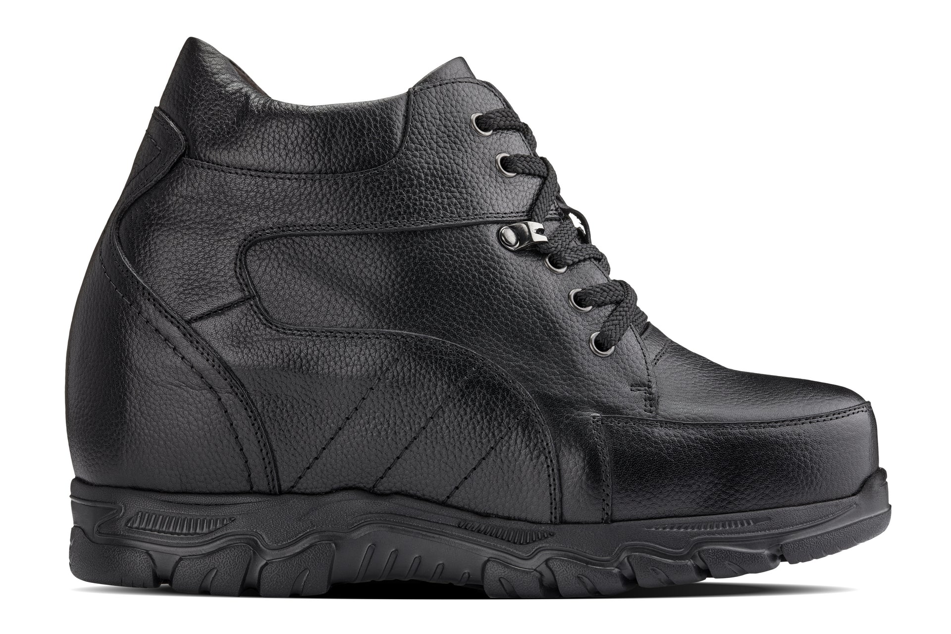 K107216 - Lightweight Hiking-Boot-Style Elevator Men's Shoes - 5.2 Inches - Image 2