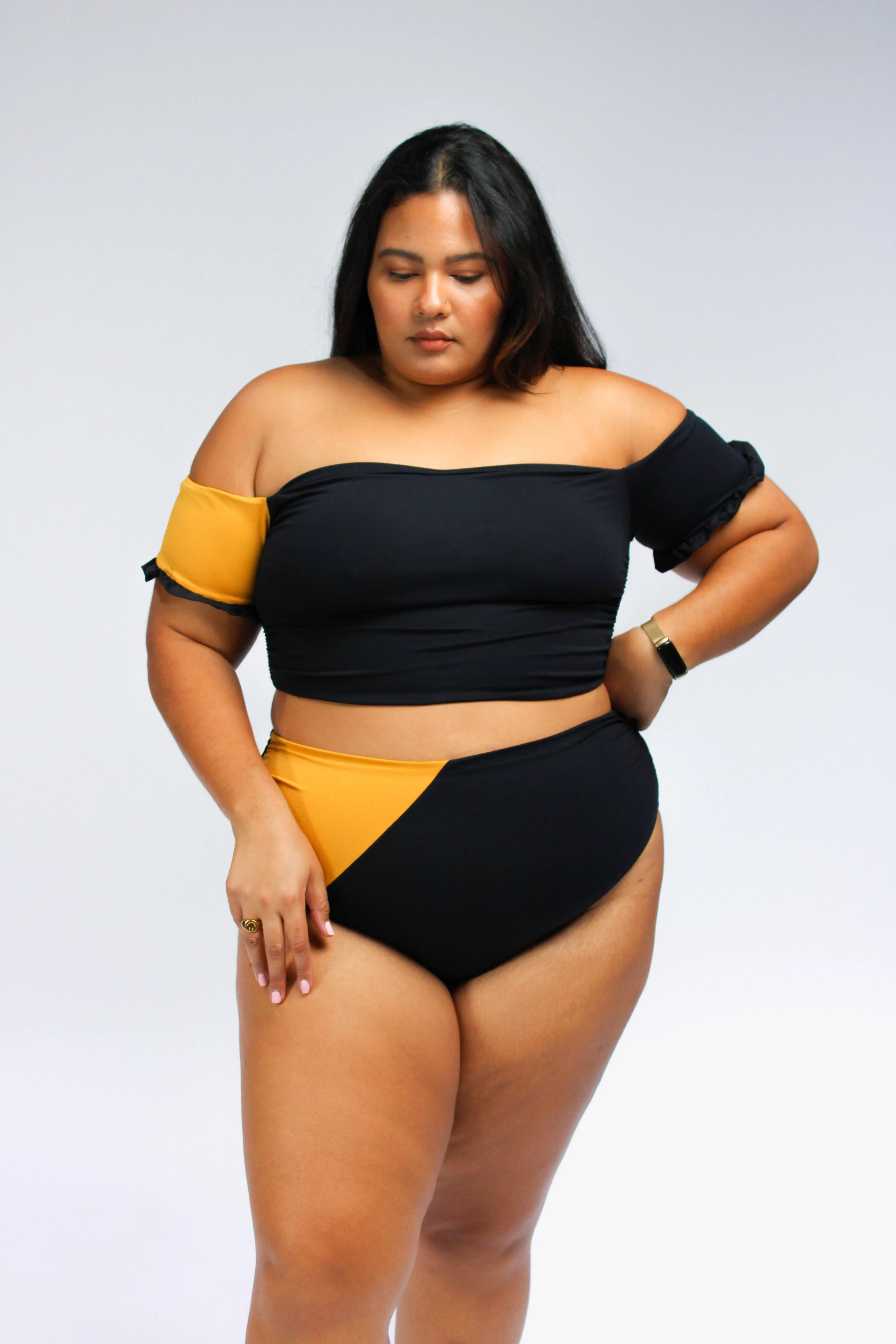 Cali Super High Waisted Color-blocked Bikini Bottom - Image 4