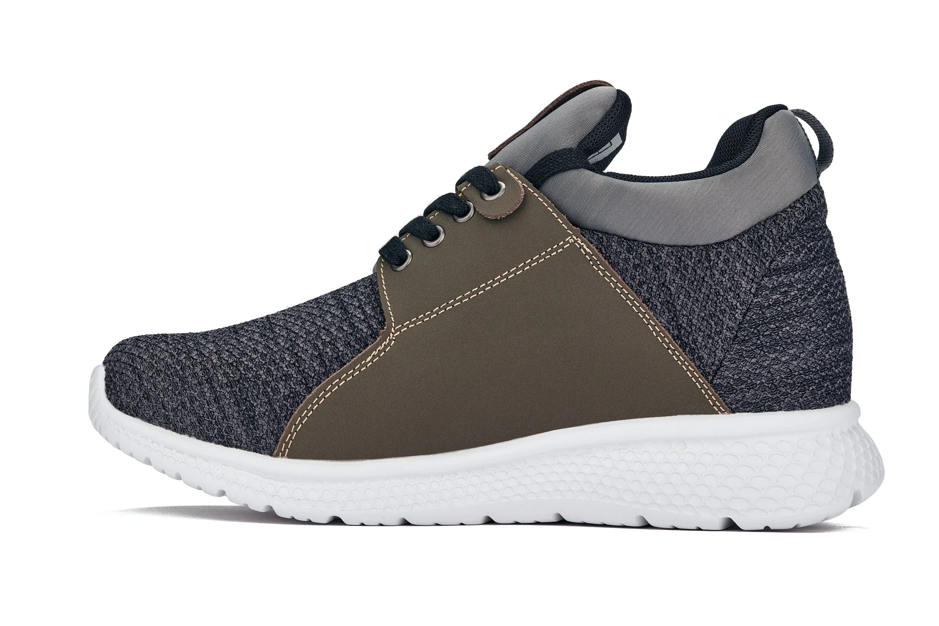 H71923 - CALTO 3.2-Inch Taller Charcoal Men's Elevator Men's Sneakers - Image 3
