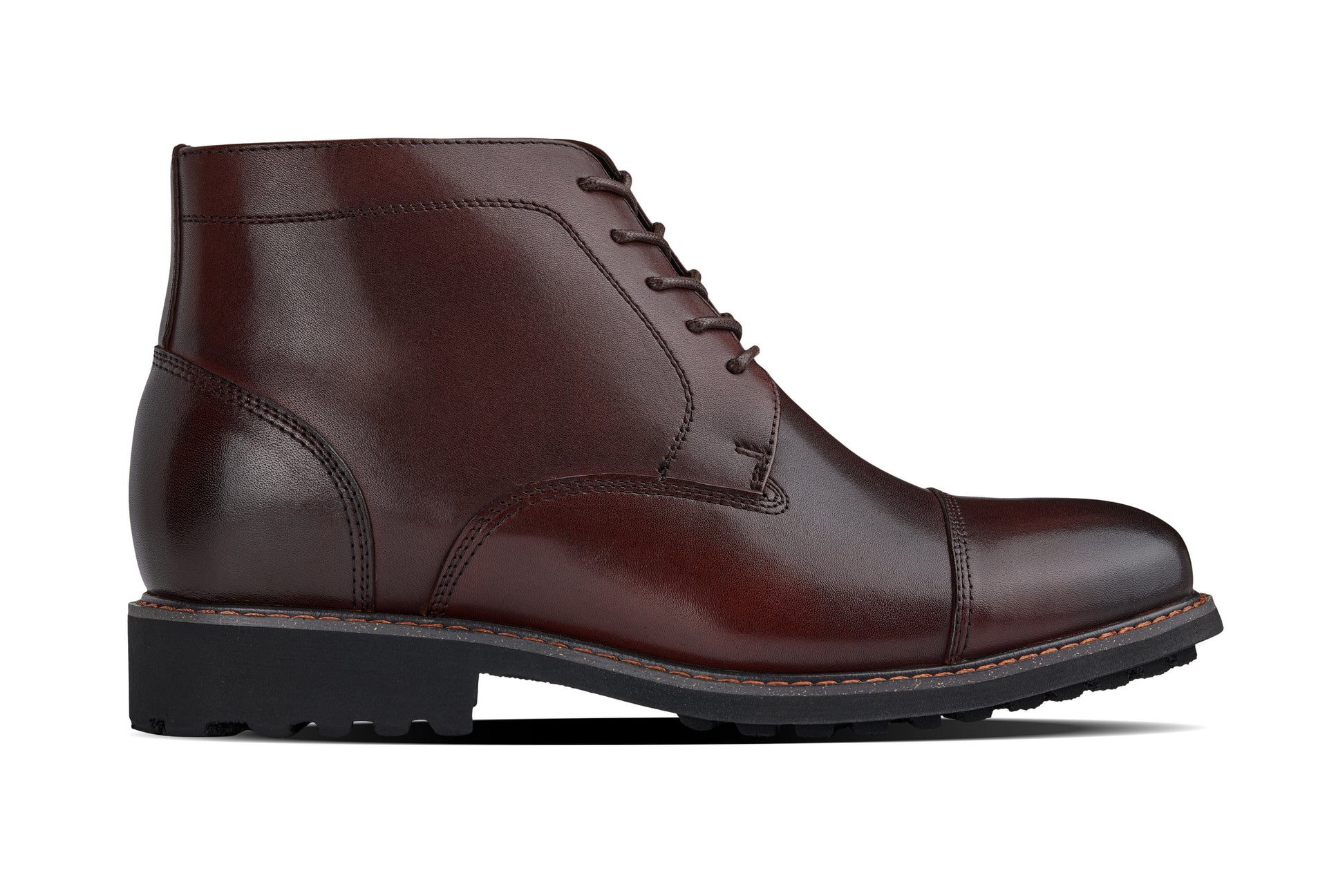 Y41081 - 3.2-Inch Taller Dark Brown Leather Men's Boots - Image 2