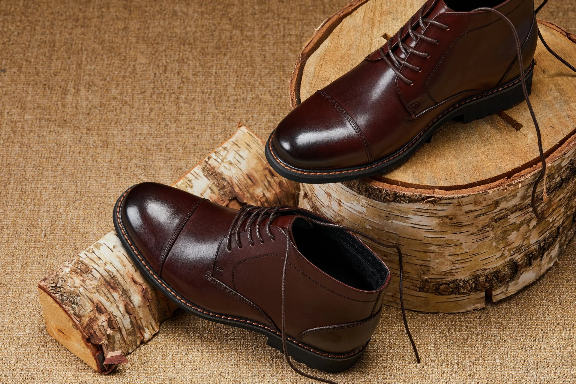 Y41081 - 3.2-Inch Taller Dark Brown Leather Men's Boots - Image 7