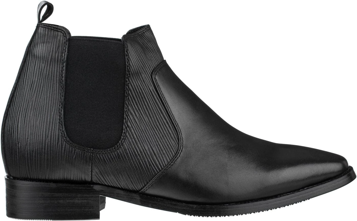 T54021 - Black Leather Chelsea Men's Boots - 3 Inches - Image 2