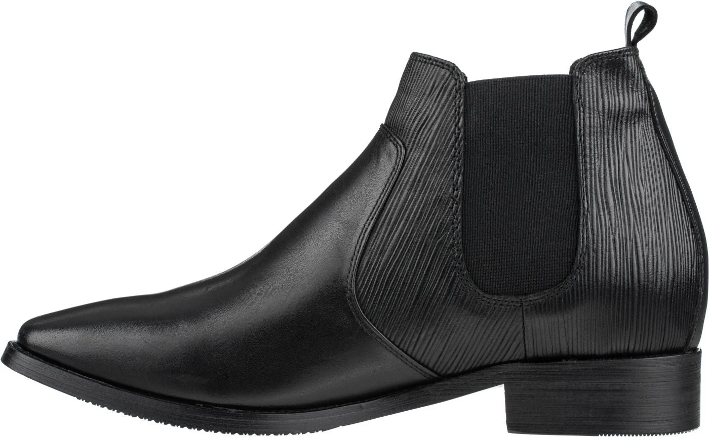 T54021 - Black Leather Chelsea Men's Boots - 3 Inches - Image 3