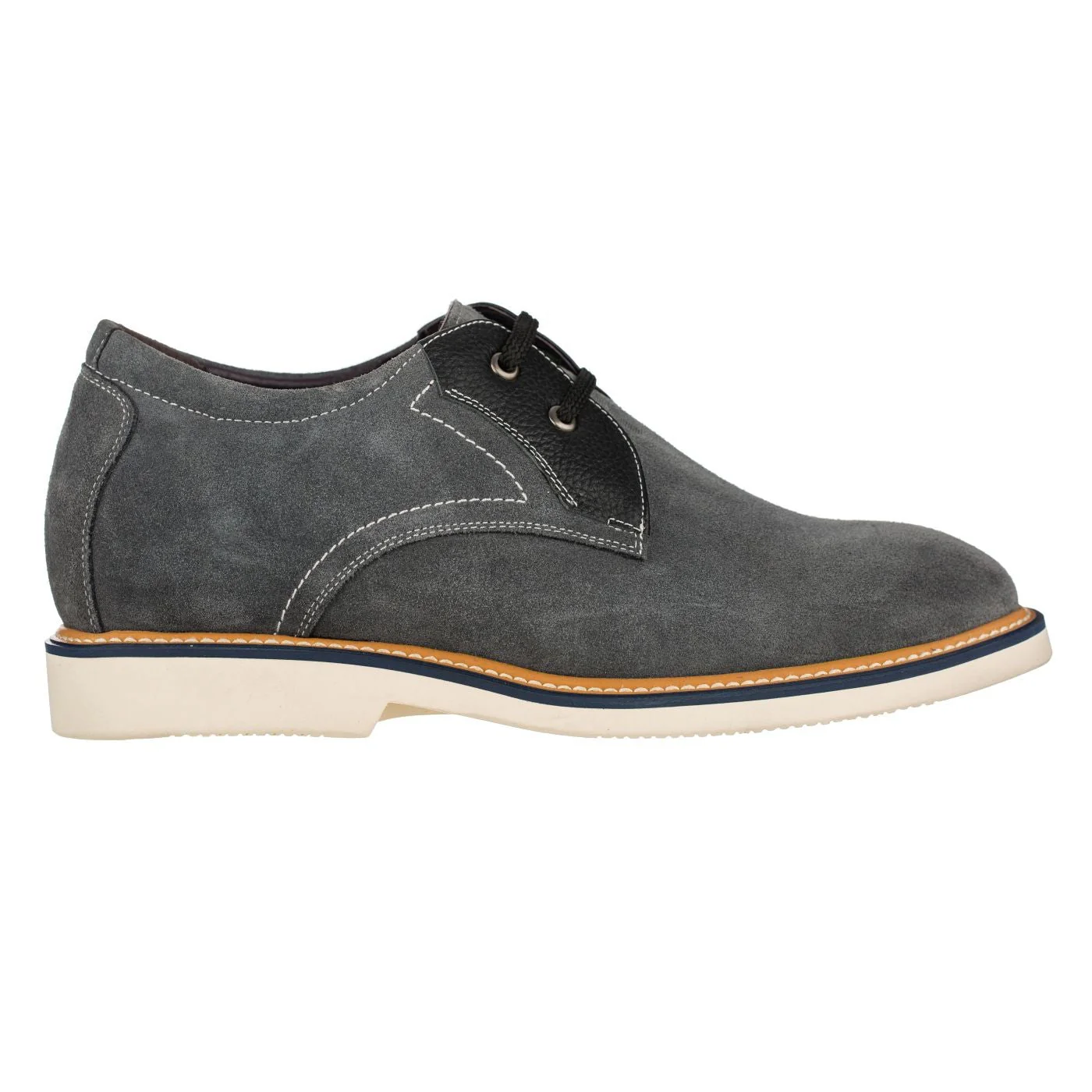 Y42023 - Business Casual Grey Leather Men's Shoes 2.8 Inch - Image 2