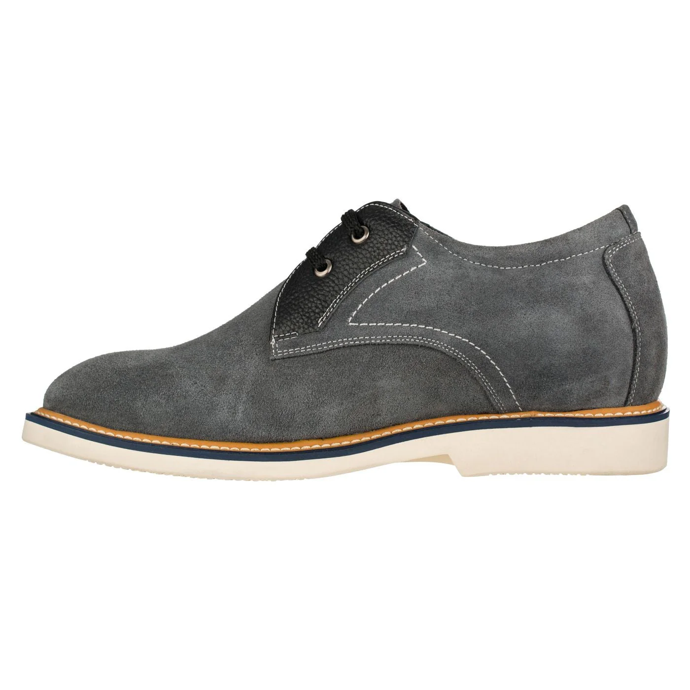 Y42023 - Business Casual Grey Leather Men's Shoes 2.8 Inch - Image 3