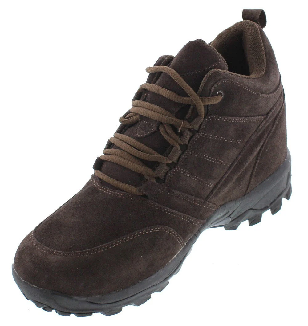 H0031 - 4 Inches Taller (Dark Brown) - Hiking Style Men's Boots - Image 2