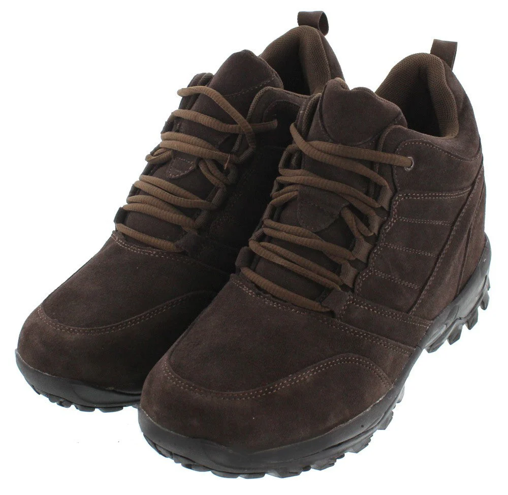 H0031 - 4 Inches Taller (Dark Brown) - Hiking Style Men's Boots - Image 3