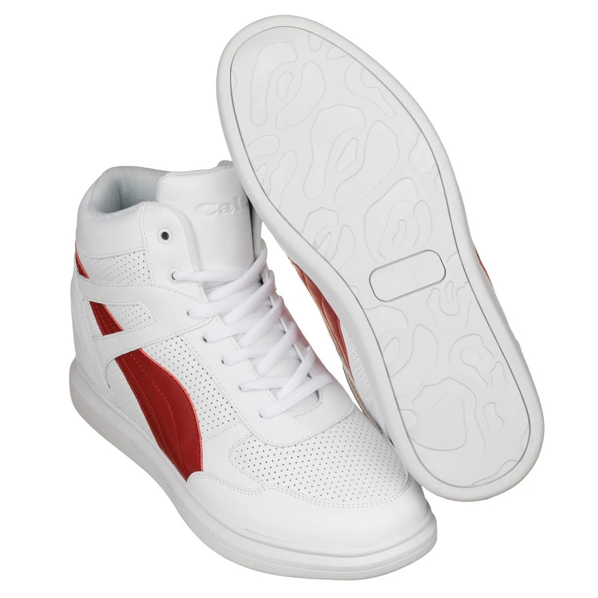 H71902 - 3.8 Inches Taller (White/Red) - Men's Sneakers - Image 5