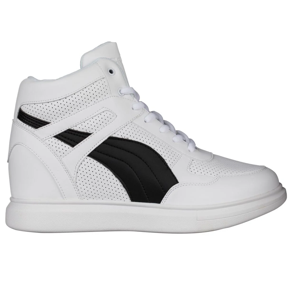 H71903 - 3.8 Inches Taller (White/Black) - Men's Sneakers - Image 2