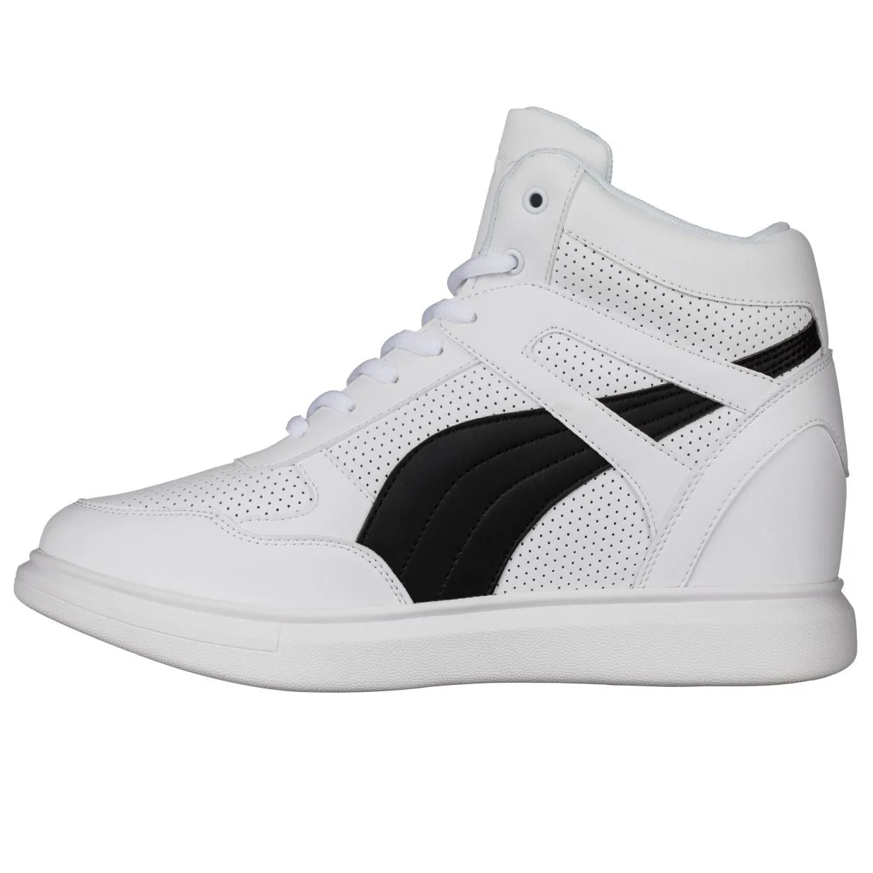 H71903 - 3.8 Inches Taller (White/Black) - Men's Sneakers - Image 3