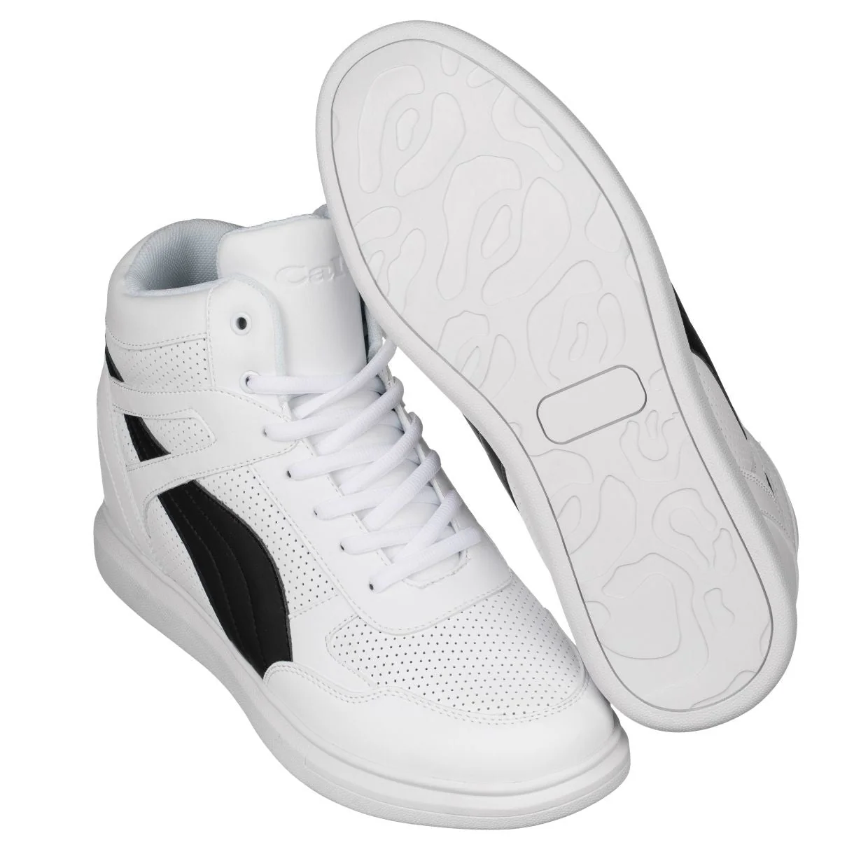 H71903 - 3.8 Inches Taller (White/Black) - Men's Sneakers - Image 5