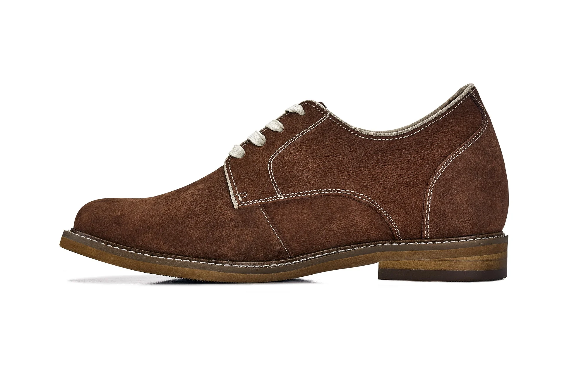 J1313 - 3 Inches Taller (Terracotta Brown) - Business Casual Leather Men's Derbies - Image 3