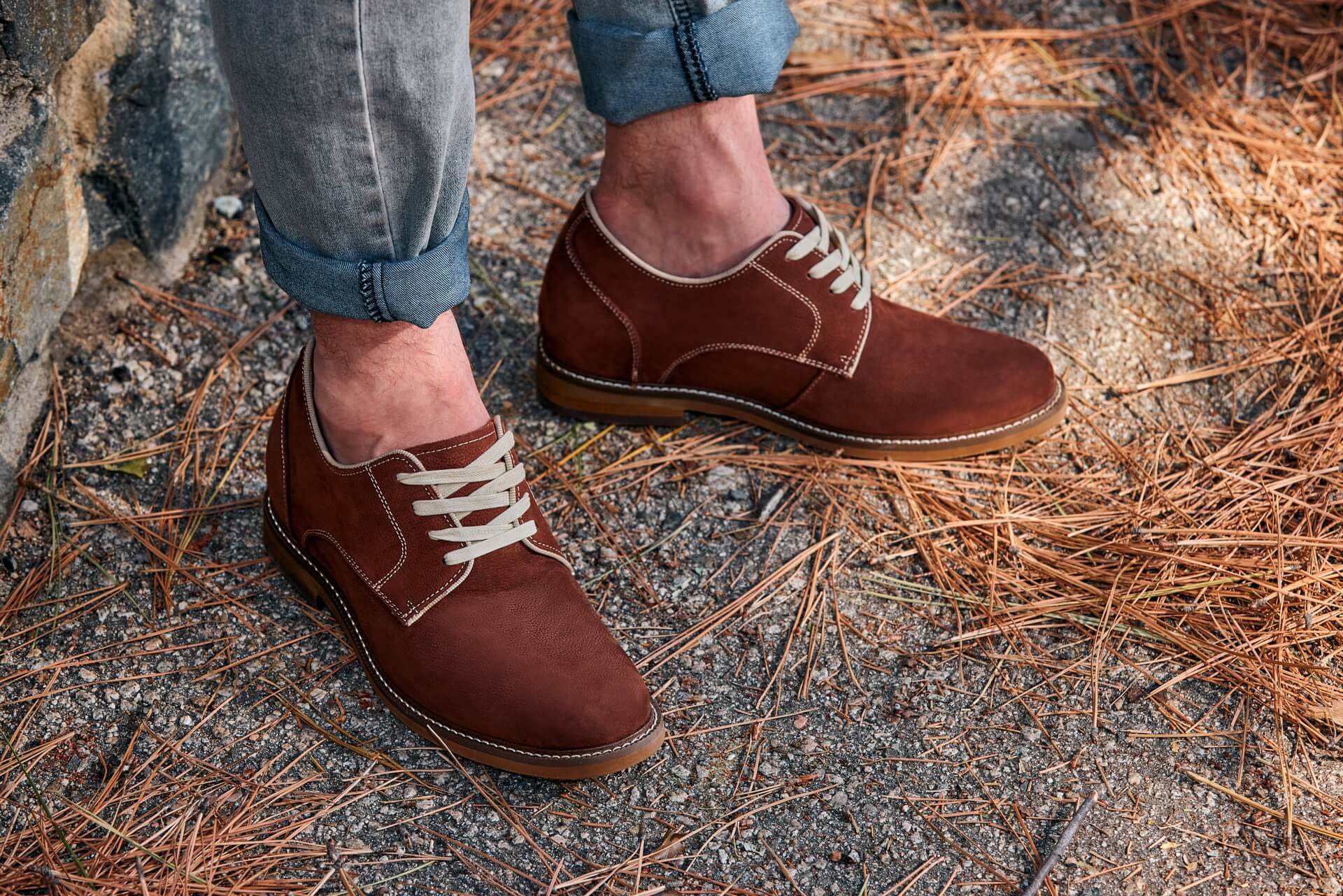 J1313 - 3 Inches Taller (Terracotta Brown) - Business Casual Leather Men's Derbies - Image 9