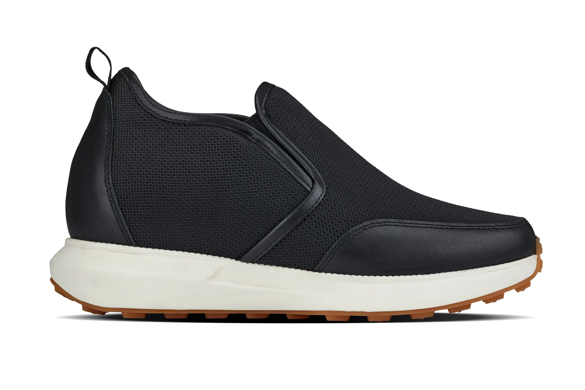 J1433  - 3.3 Inches Taller (Black) - Casual Chunky Sole Sneaker Men's Loafers - Image 2
