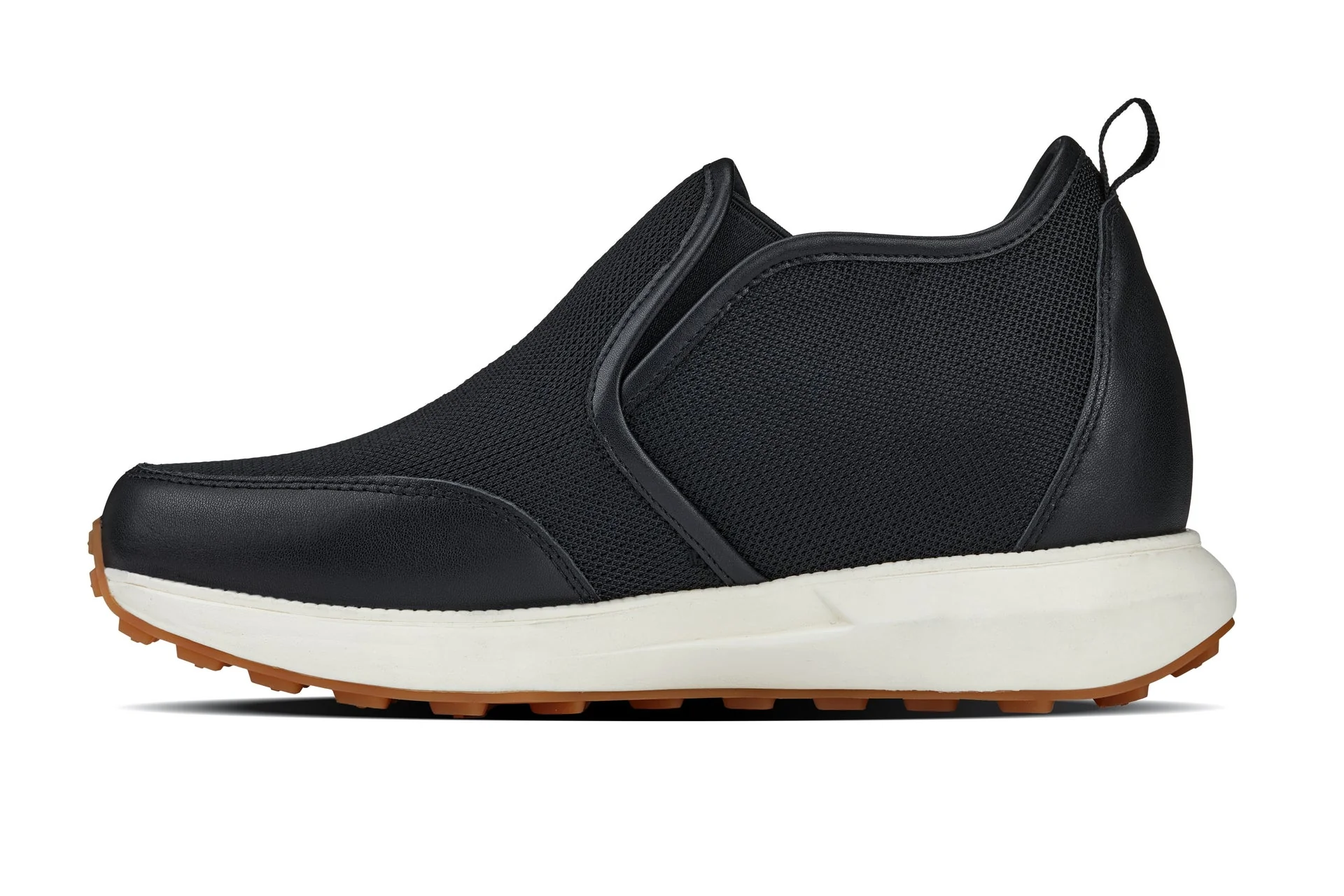 J1433  - 3.3 Inches Taller (Black) - Casual Chunky Sole Sneaker Men's Loafers - Image 3
