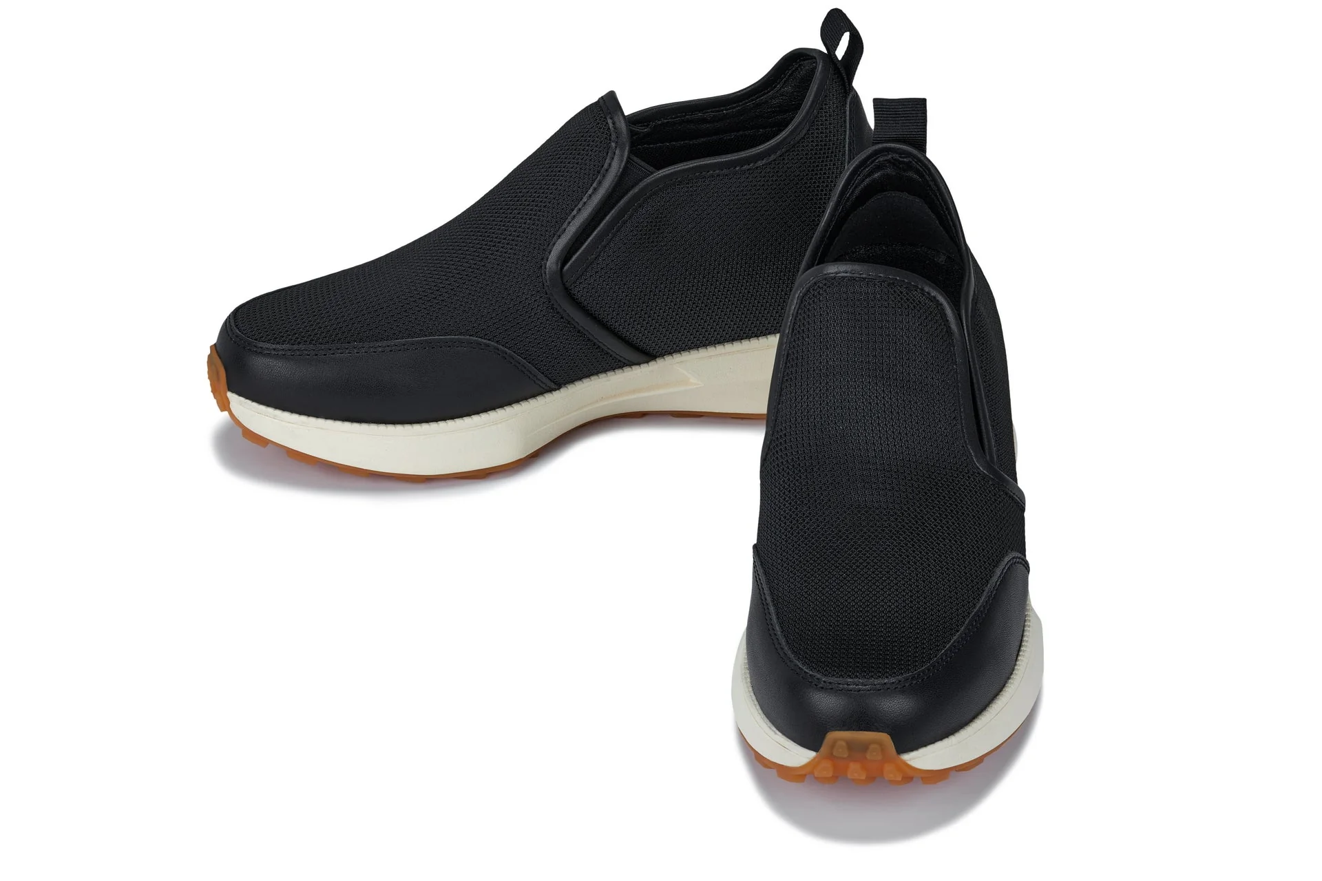 J1433  - 3.3 Inches Taller (Black) - Casual Chunky Sole Sneaker Men's Loafers - Image 5