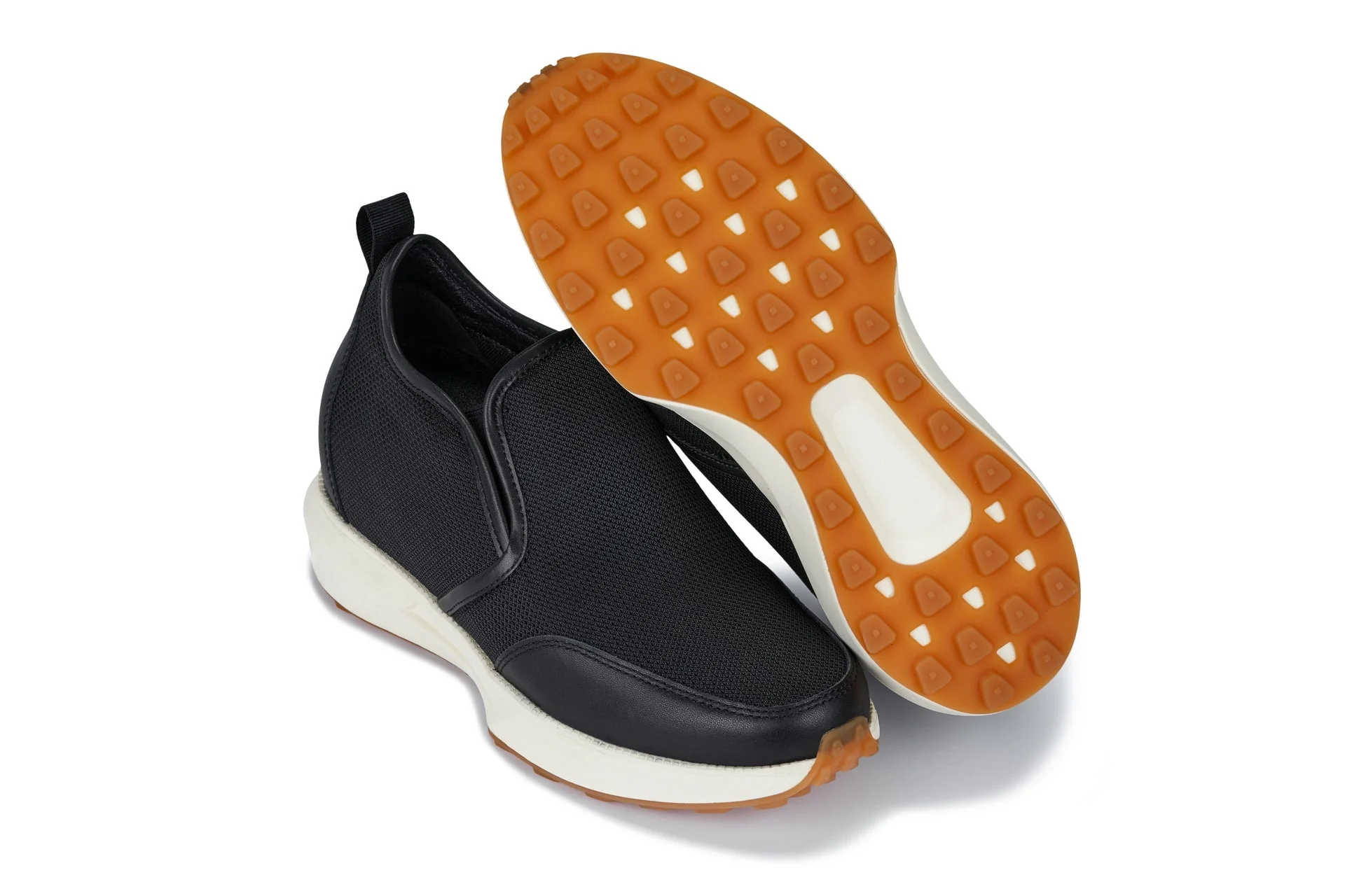 J1433  - 3.3 Inches Taller (Black) - Casual Chunky Sole Sneaker Men's Loafers - Image 6