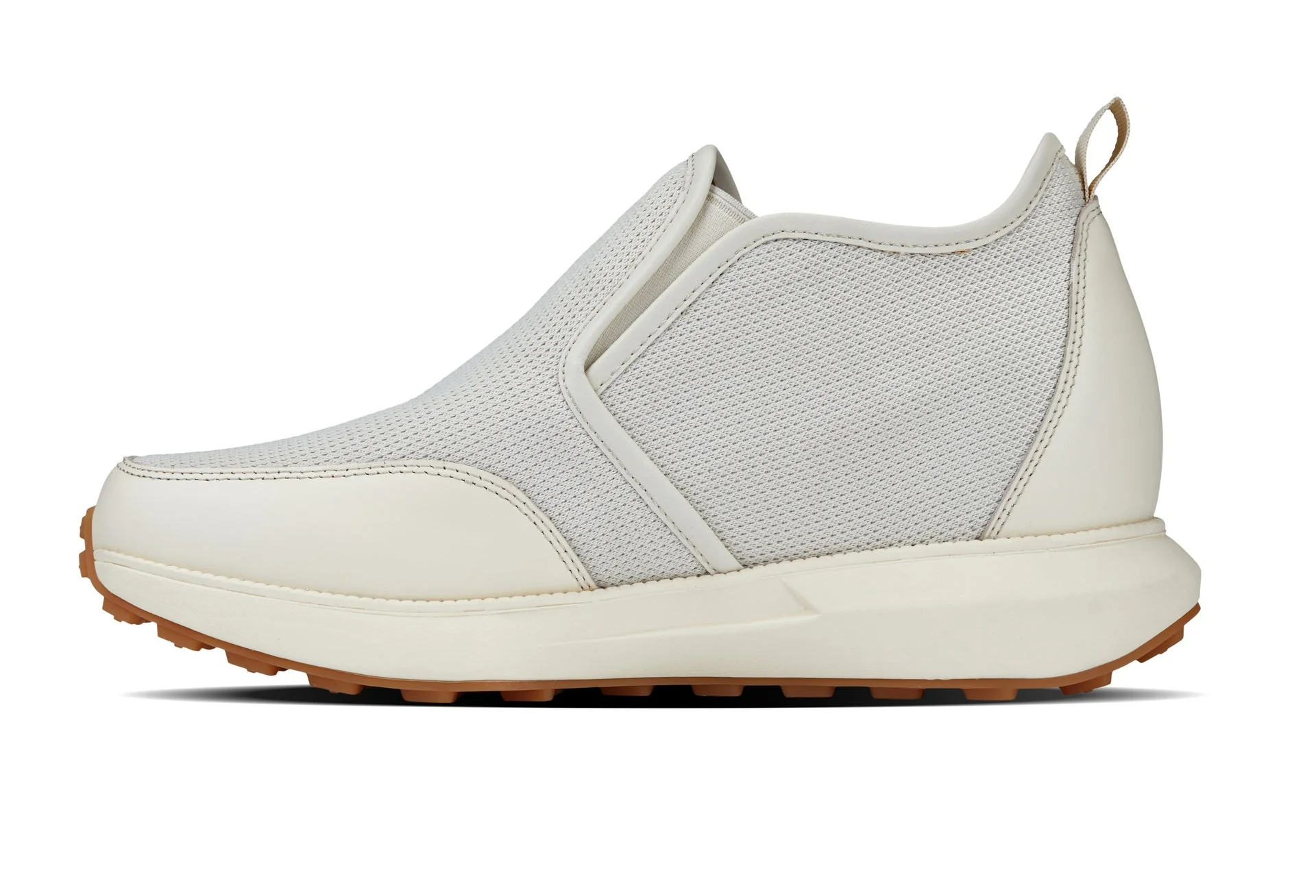 J1434  - 3.3 Inches Taller (Off-White) - Casual Chunky Sole Men's Sneaker Loafers - Image 3