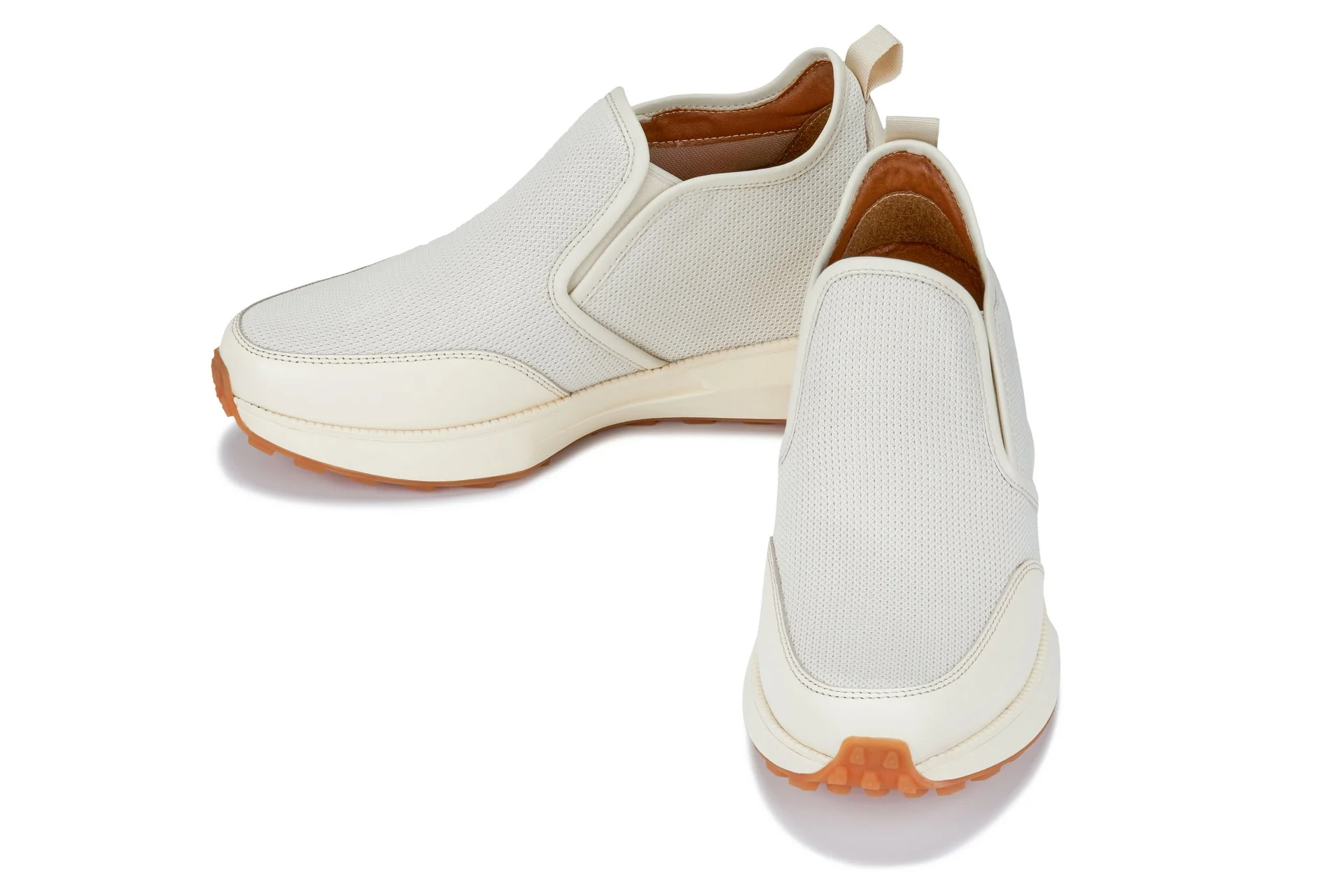 J1434  - 3.3 Inches Taller (Off-White) - Casual Chunky Sole Men's Sneaker Loafers - Image 5