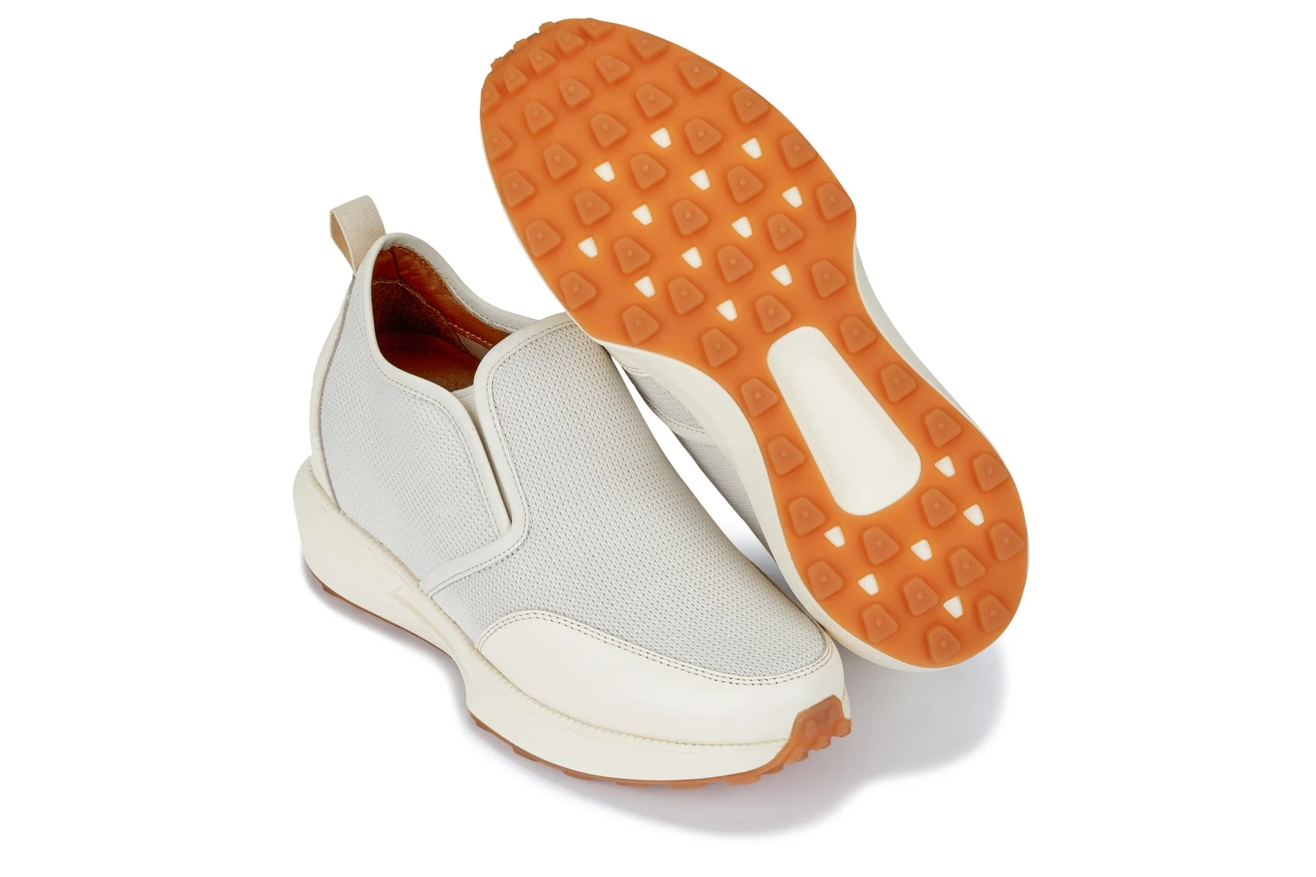 J1434  - 3.3 Inches Taller (Off-White) - Casual Chunky Sole Men's Sneaker Loafers - Image 6