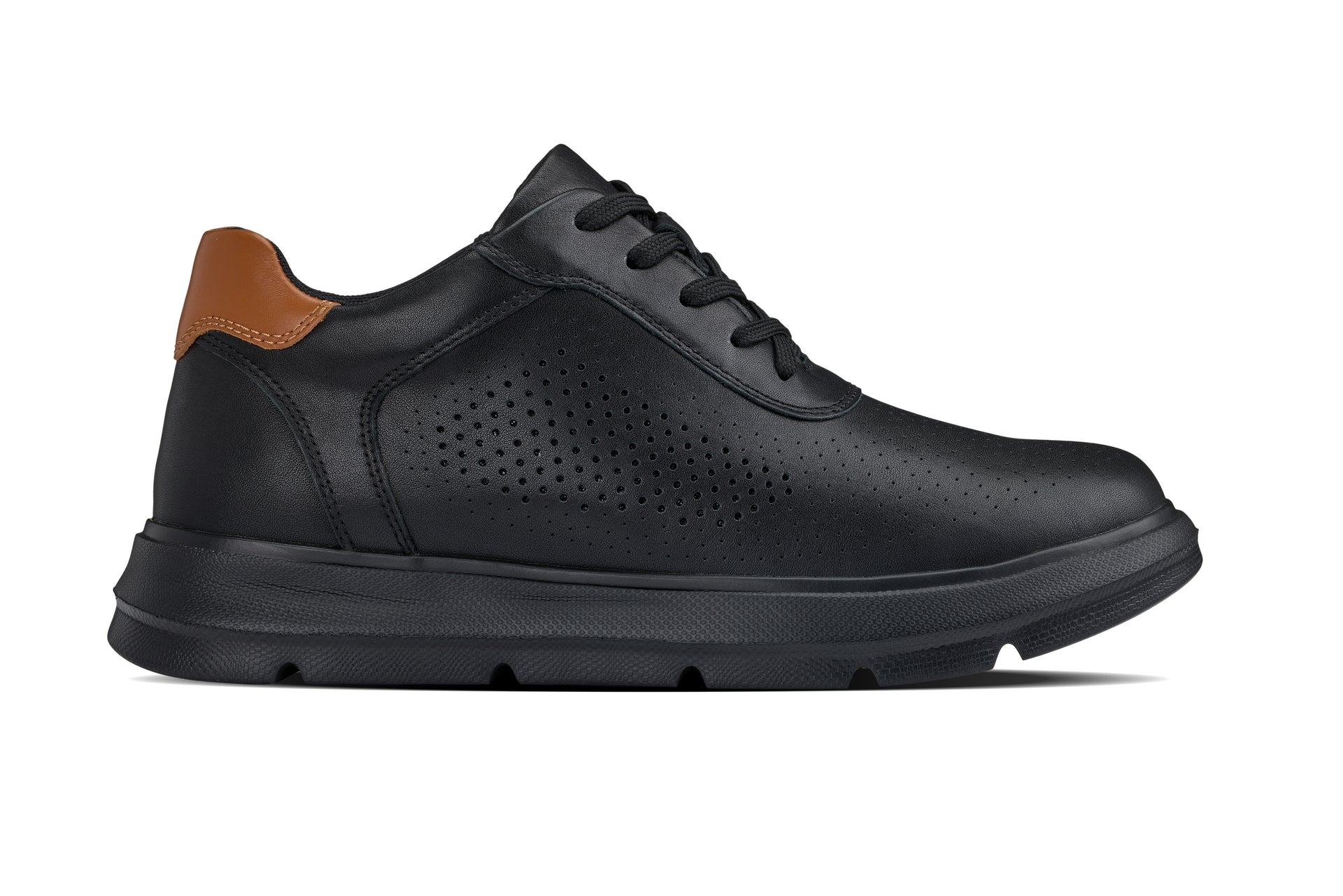 J1580  - 2.6 Inches Taller (Black/Black Sole) - Lightweight Casual Men's Walker Shoes - Image 2