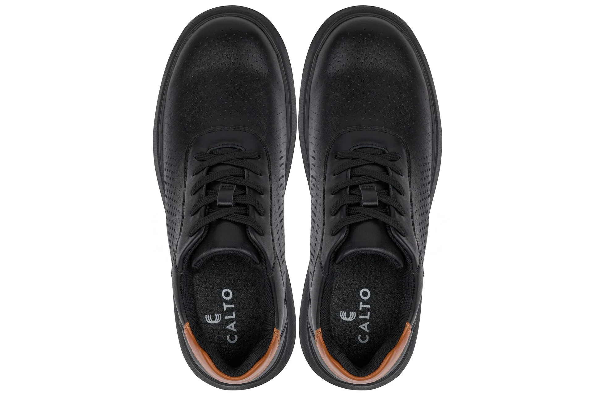 J1580  - 2.6 Inches Taller (Black/Black Sole) - Lightweight Casual Men's Walker Shoes - Image 4