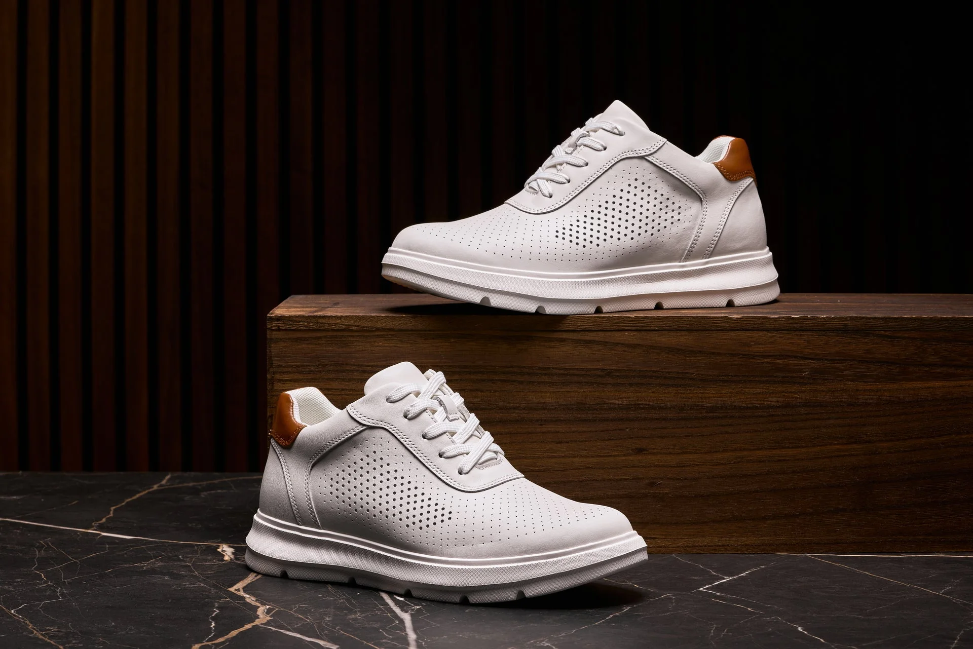 J1581  - 2.6 Inches Taller (White) - Lightweight Casual Men's Walker Shoes - Image 7