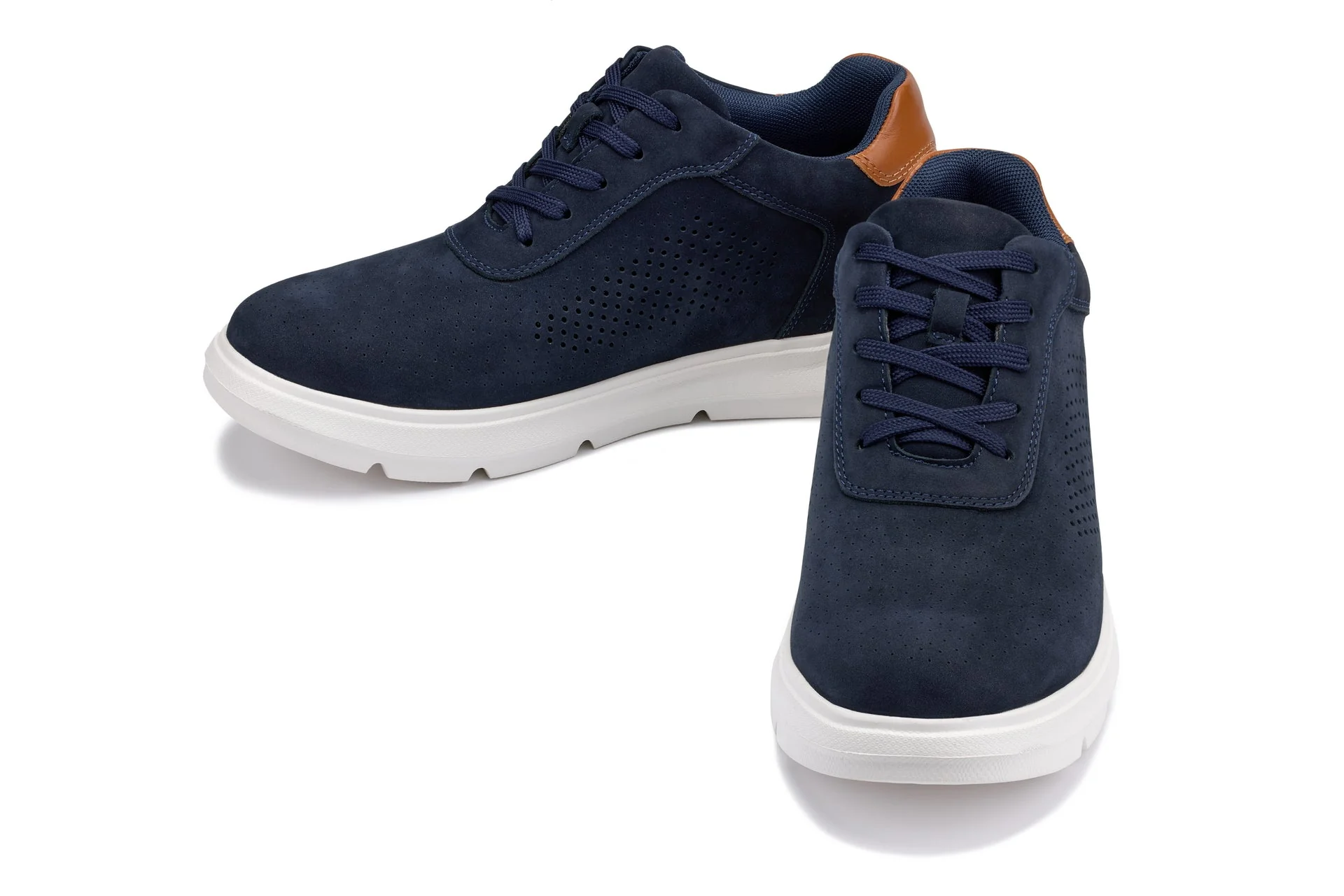 J1582  - 2.6 Inches Taller (Nubuck Navy) - Lightweight Casual Men's Walker Shoes - Image 5