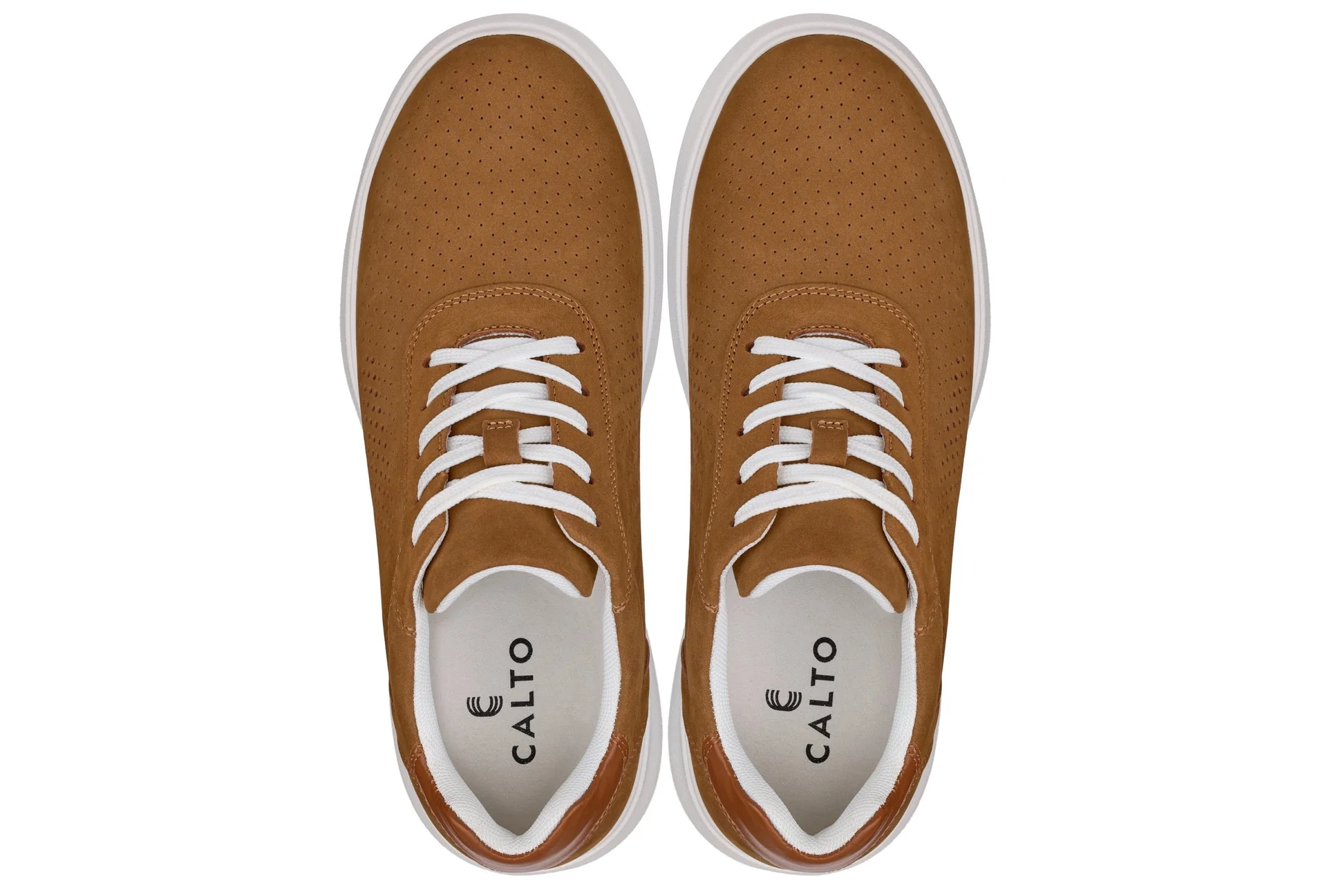 J1583  - 2.6 Inches Taller (Nubuck Brown) - Lightweight Casual Men's Walker Shoes - Image 4