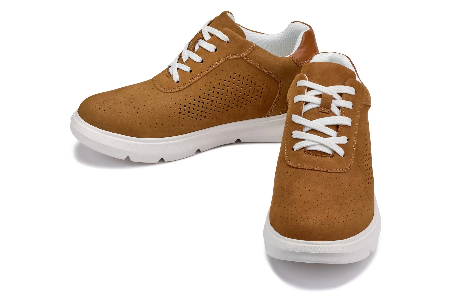 J1583  - 2.6 Inches Taller (Nubuck Brown) - Lightweight Casual Men's Walker Shoes - Image 5