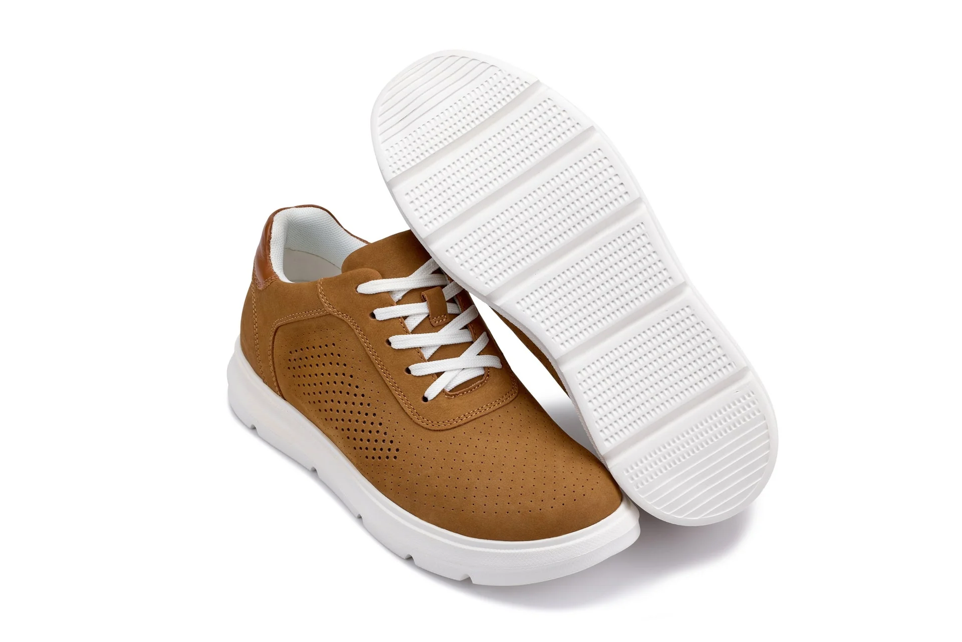 J1583  - 2.6 Inches Taller (Nubuck Brown) - Lightweight Casual Men's Walker Shoes - Image 6