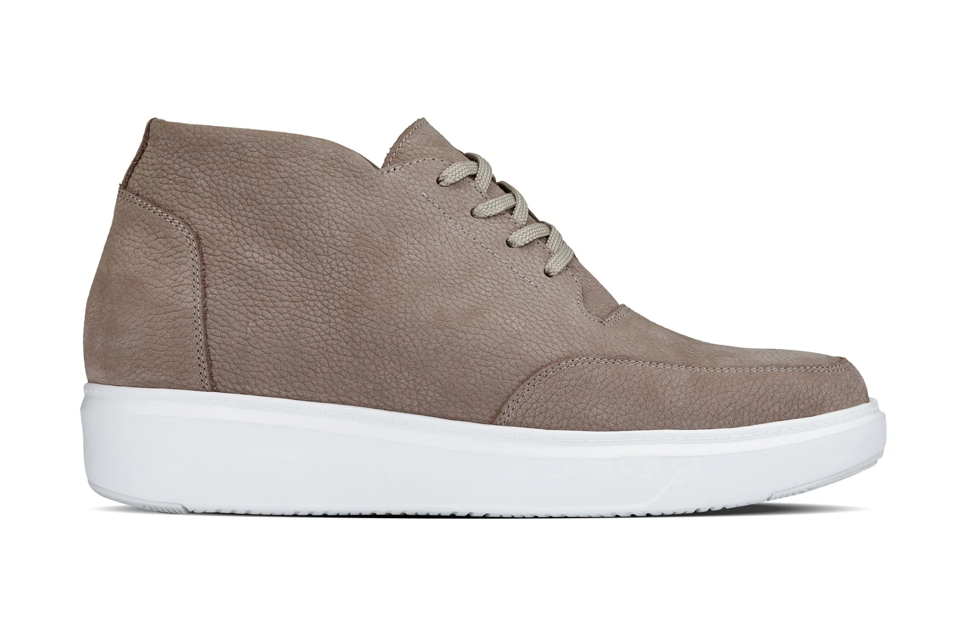 J1770  - 3.2 Inches Taller (Khaki) - Casual Chunky Sole Men's Shoes - Soft Pebble Grain Nubuck Leather - Image 2