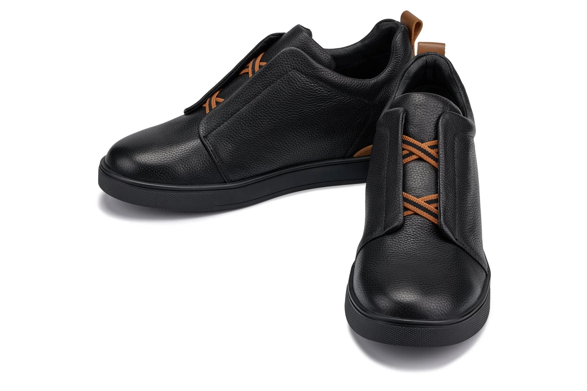 J1931  - 2.6 Inches Taller (Black / Black Sole) - Slip-On Men's Snoafers - Image 5