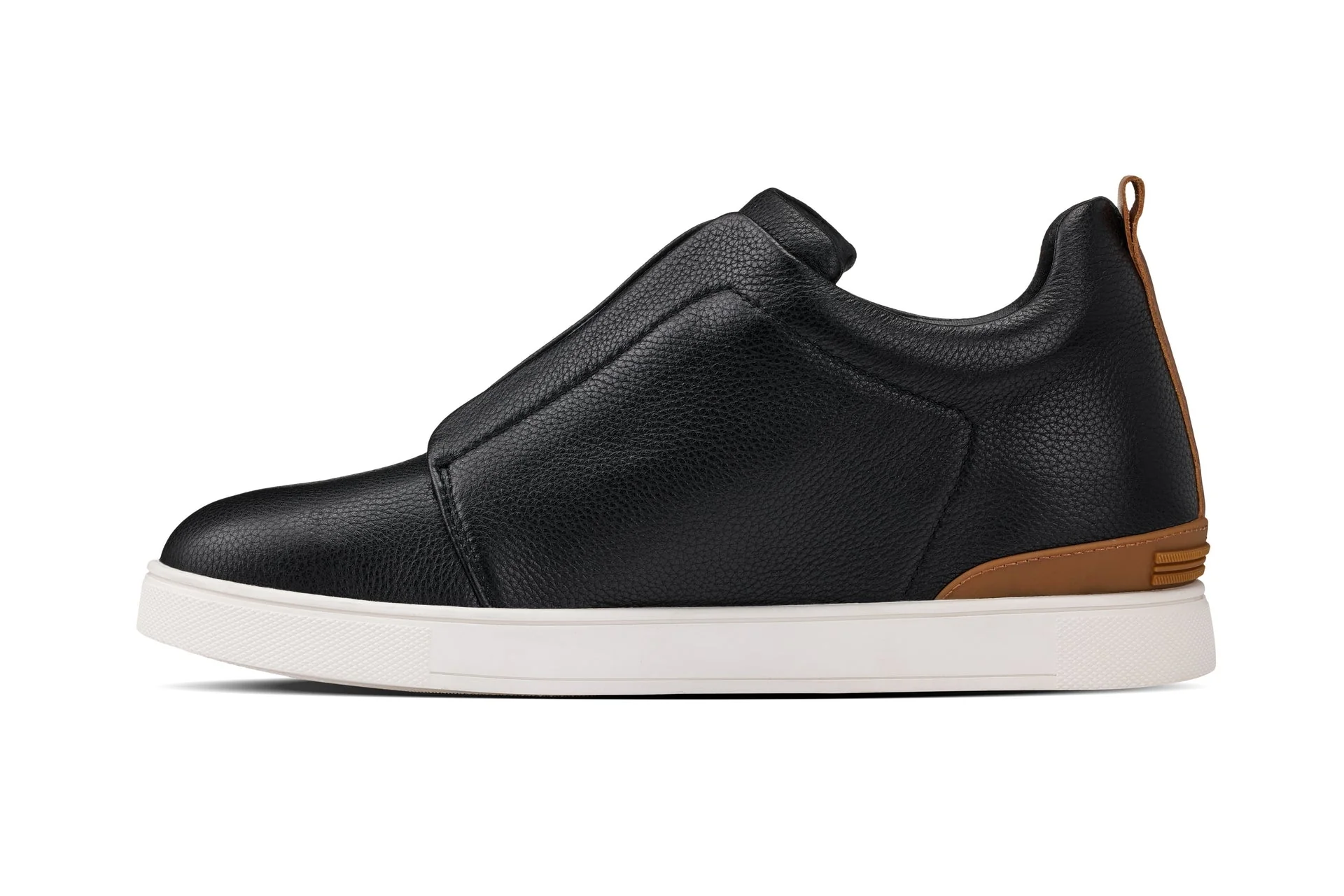 J1932  - 2.6 Inches Taller (Black / White Sole) - Slip-On Men's Snoafers - Image 3