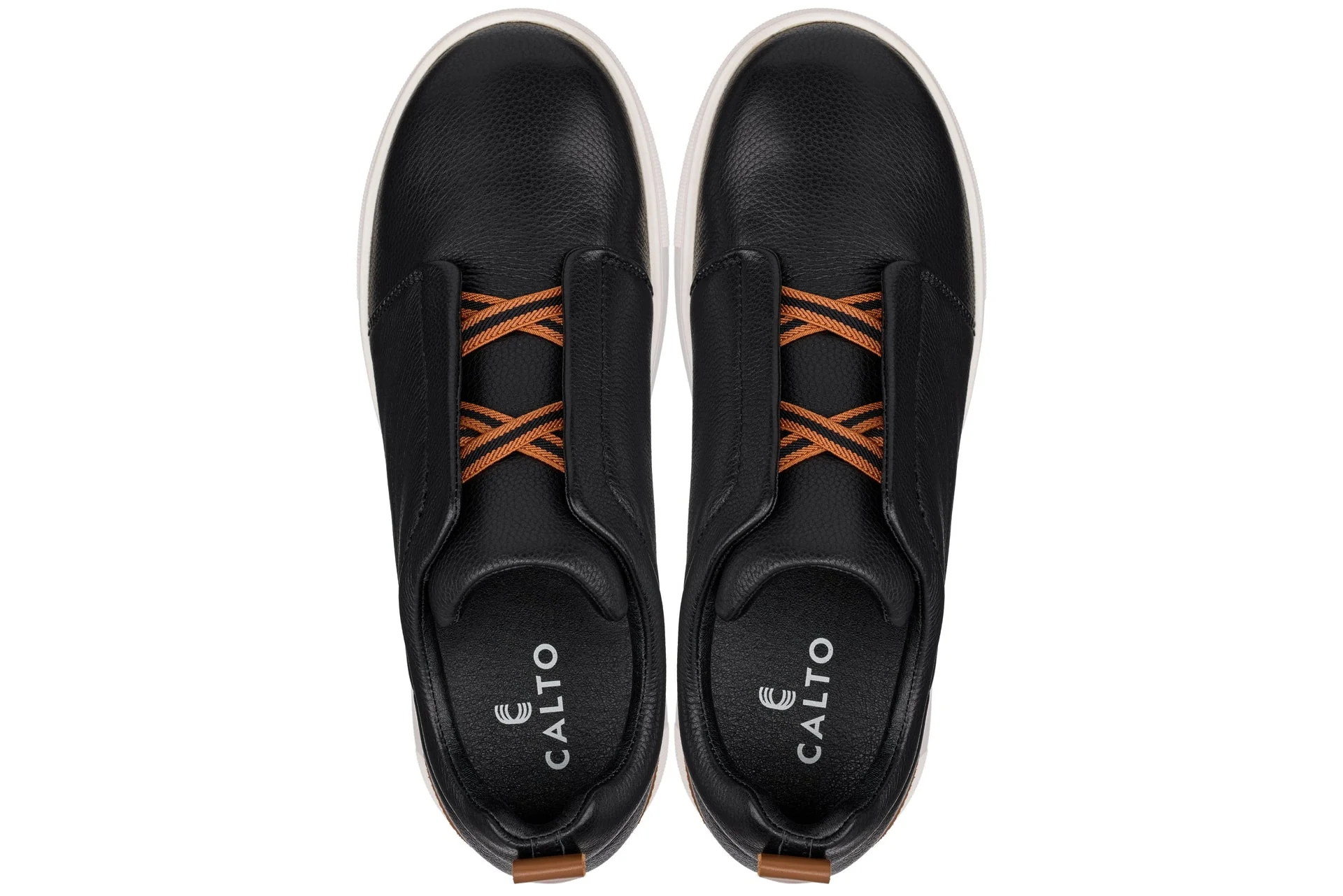 J1932  - 2.6 Inches Taller (Black / White Sole) - Slip-On Men's Snoafers - Image 4