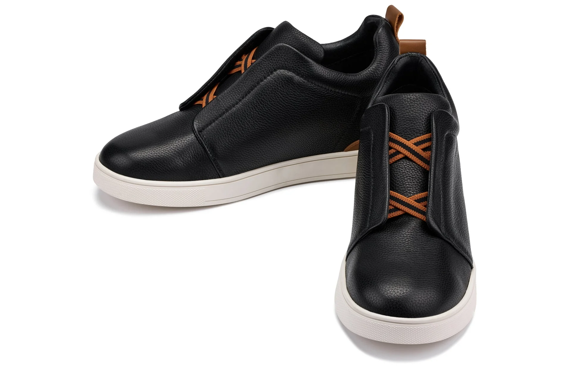 J1932  - 2.6 Inches Taller (Black / White Sole) - Slip-On Men's Snoafers - Image 5