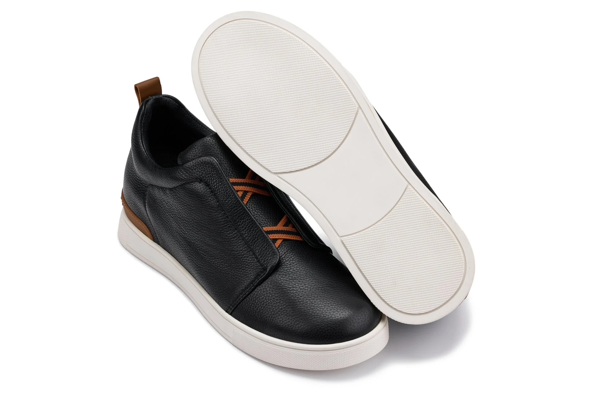 J1932  - 2.6 Inches Taller (Black / White Sole) - Slip-On Men's Snoafers - Image 6