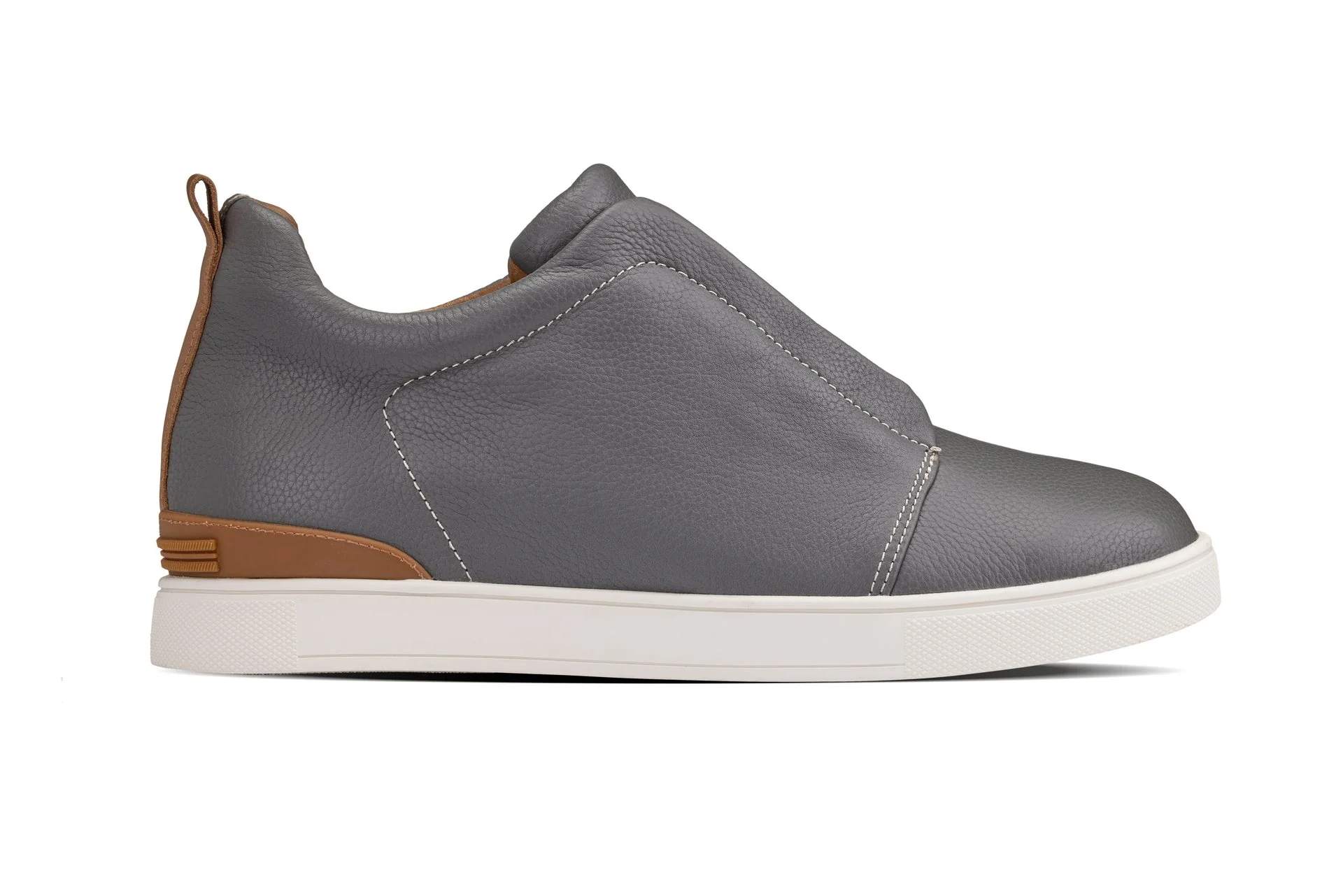 J1935  - 2.6 Inches Taller (Grey) - Slip-On Men's Snoafers - Image 2