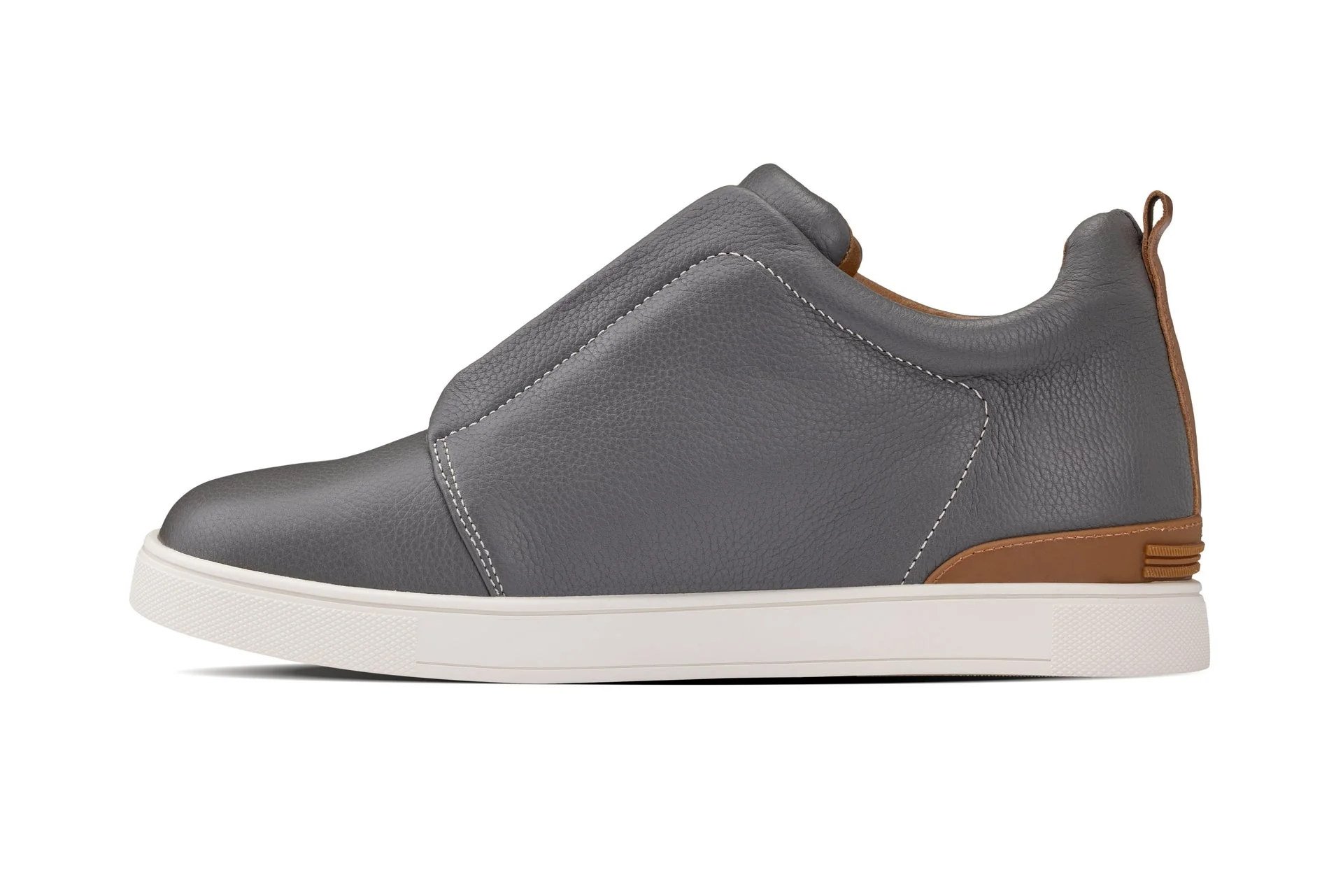 J1935  - 2.6 Inches Taller (Grey) - Slip-On Men's Snoafers - Image 3