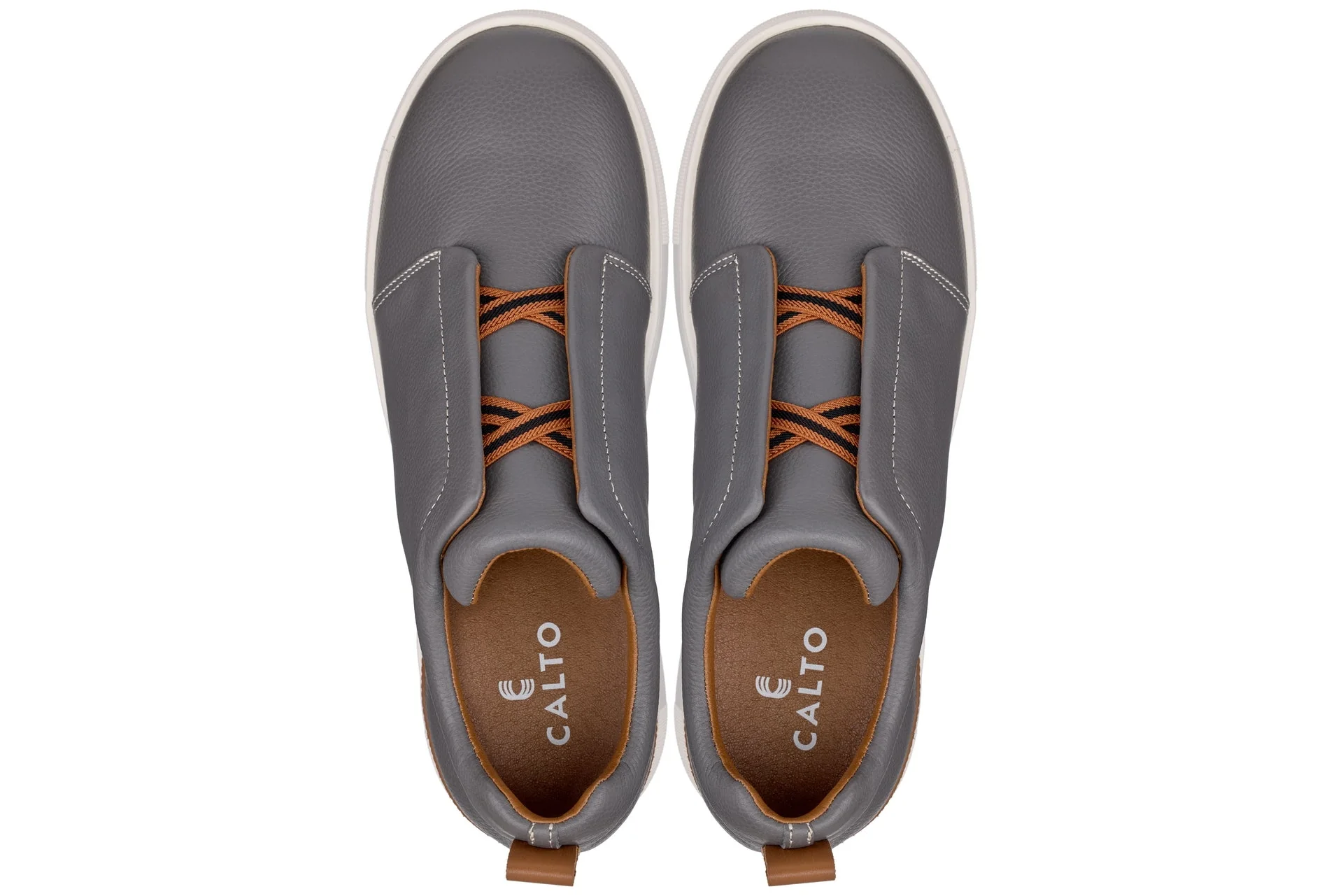 J1935  - 2.6 Inches Taller (Grey) - Slip-On Men's Snoafers - Image 4
