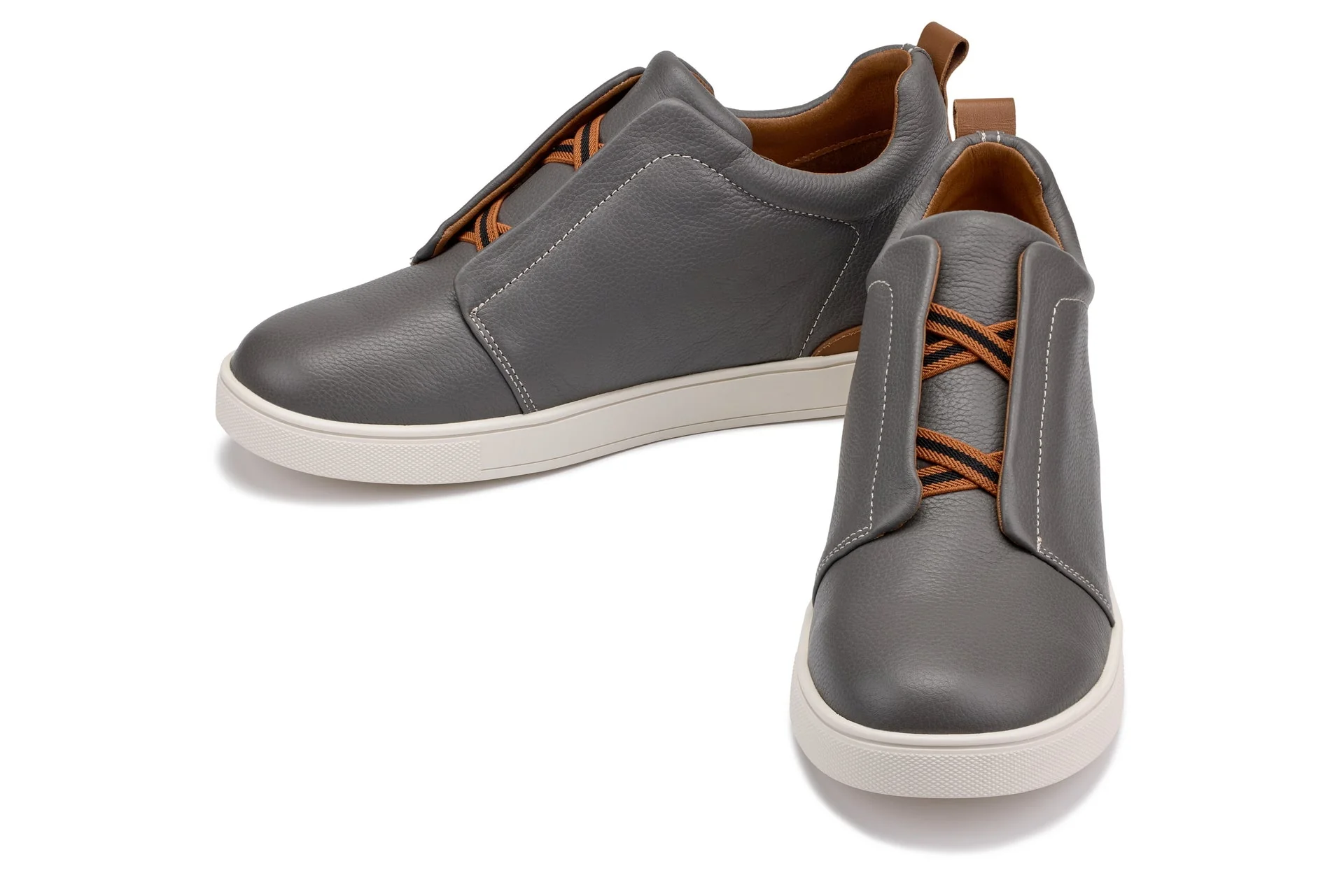 J1935  - 2.6 Inches Taller (Grey) - Slip-On Men's Snoafers - Image 5